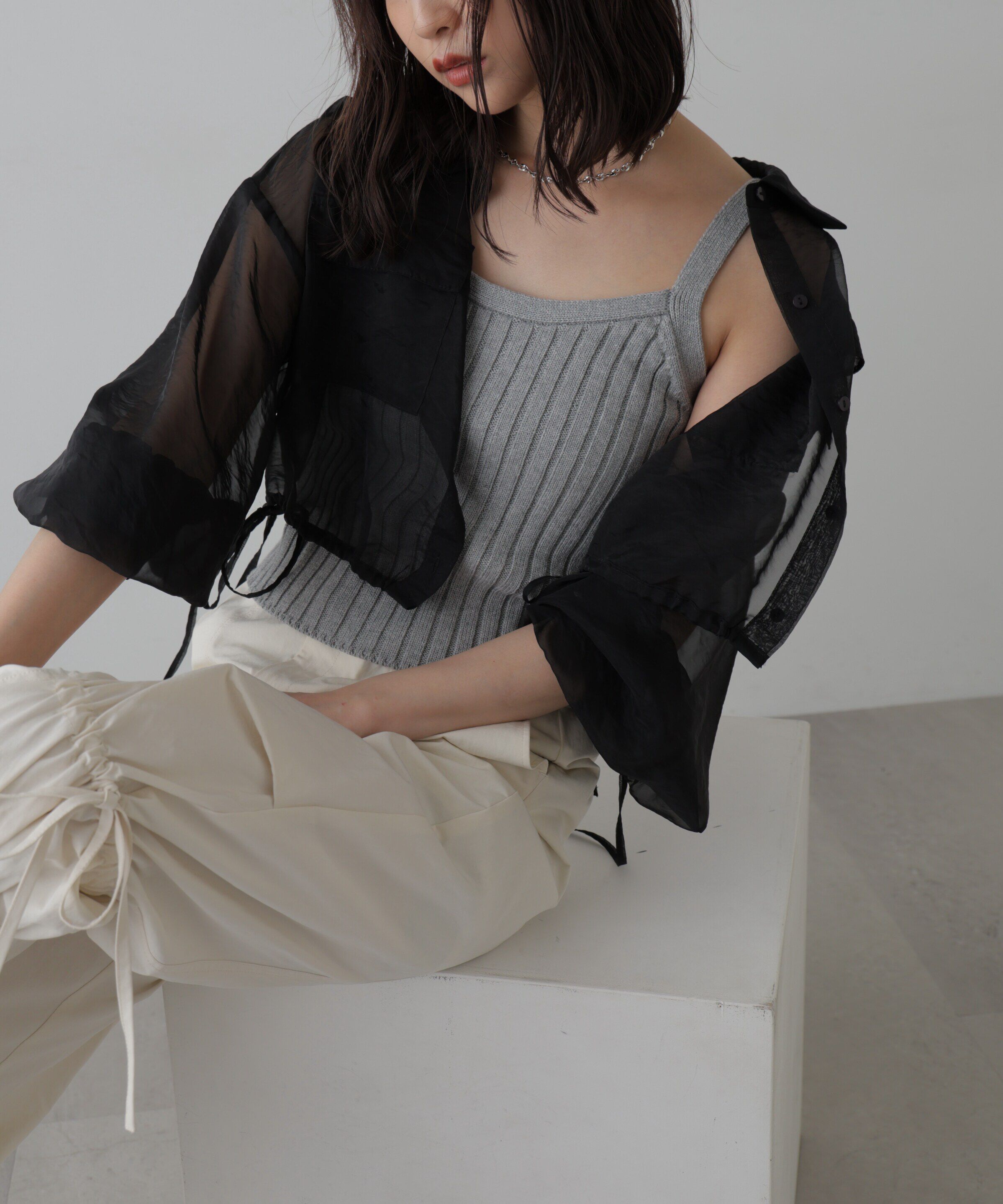  「リブニットタンクトップ」|ニット・セーター|