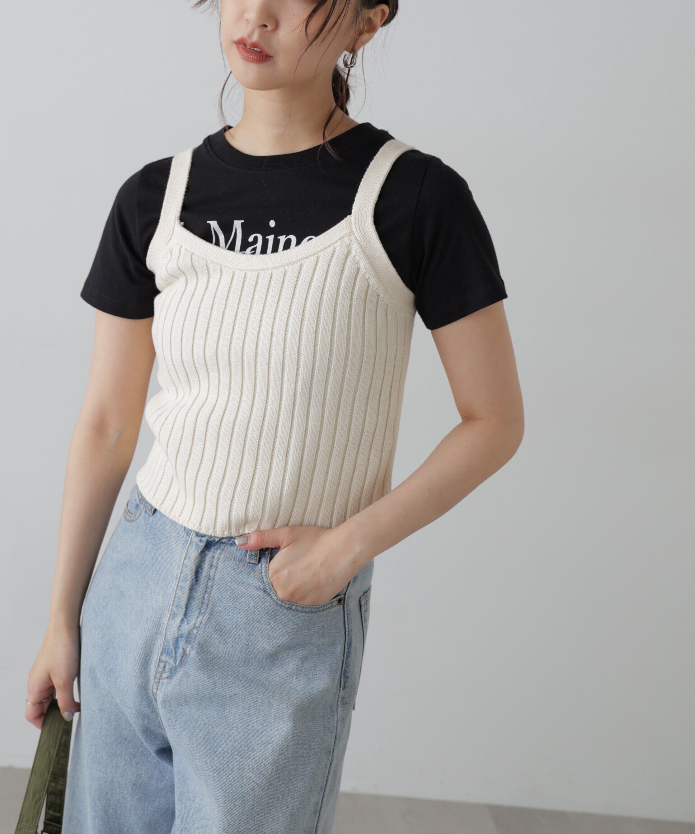  「リブニットタンクトップ」|ニット・セーター|