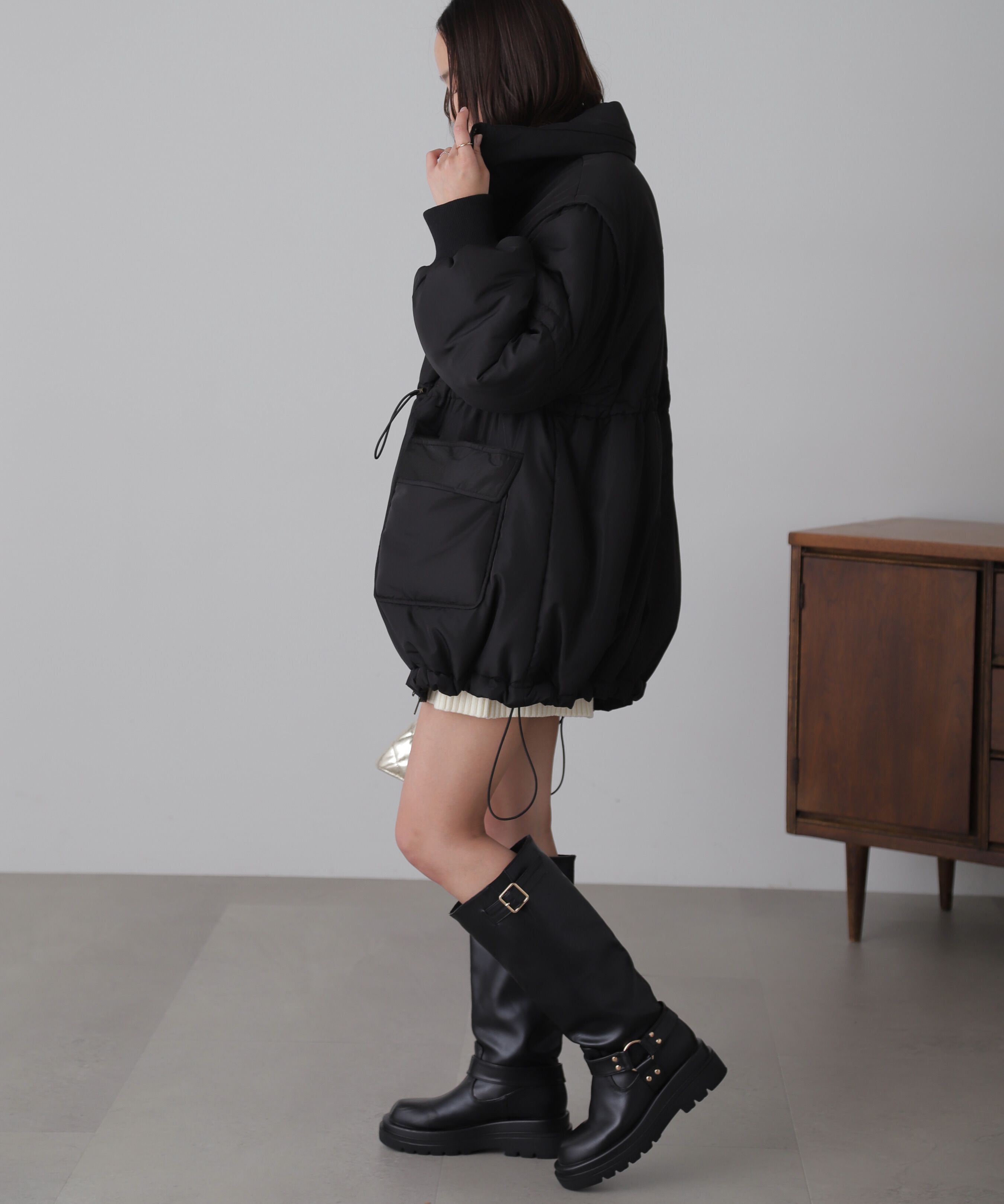  「スタンド中綿ウエストドロストコート」|その他|