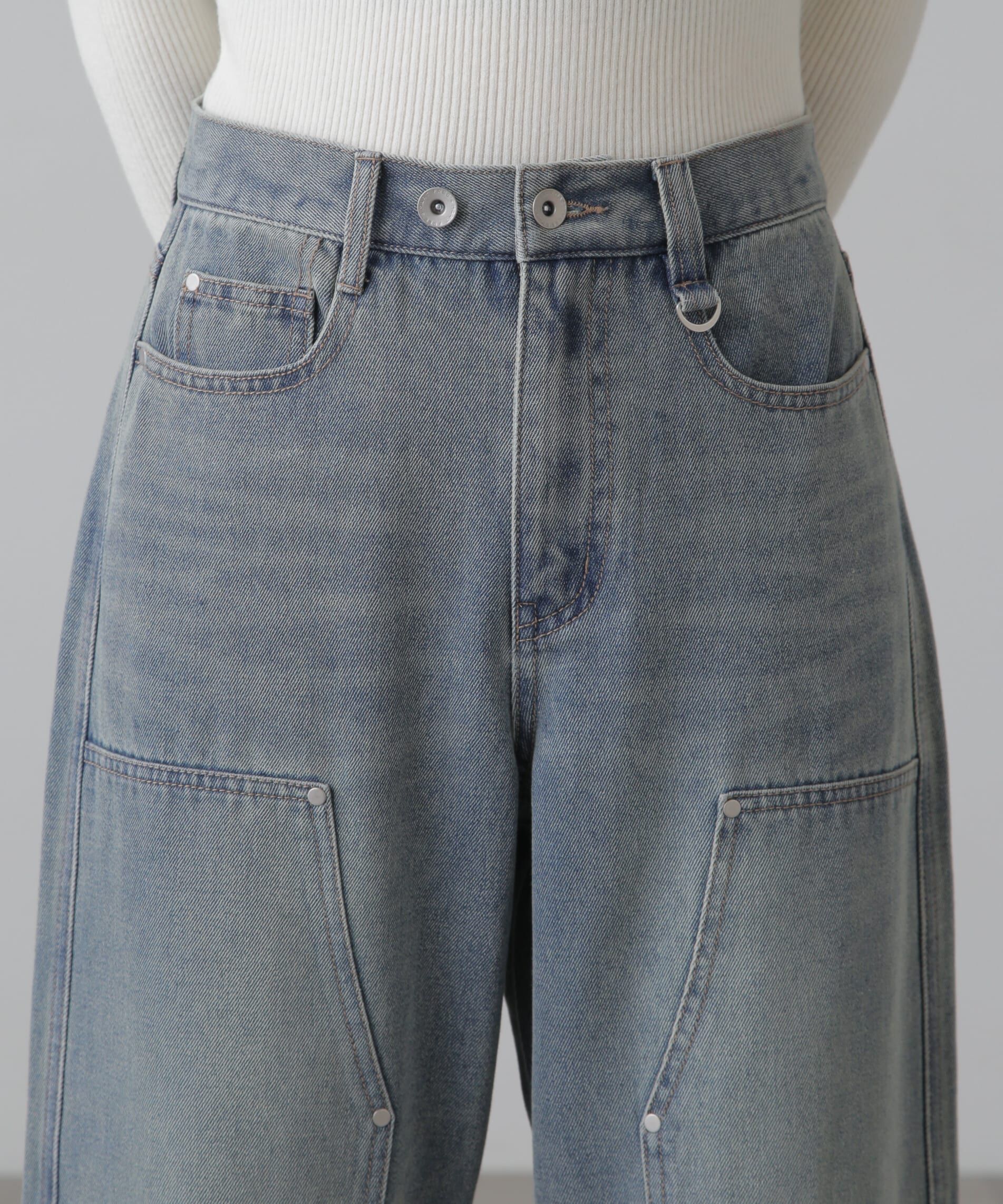  「ダブルニーワイドデニムパンツ」|その他|