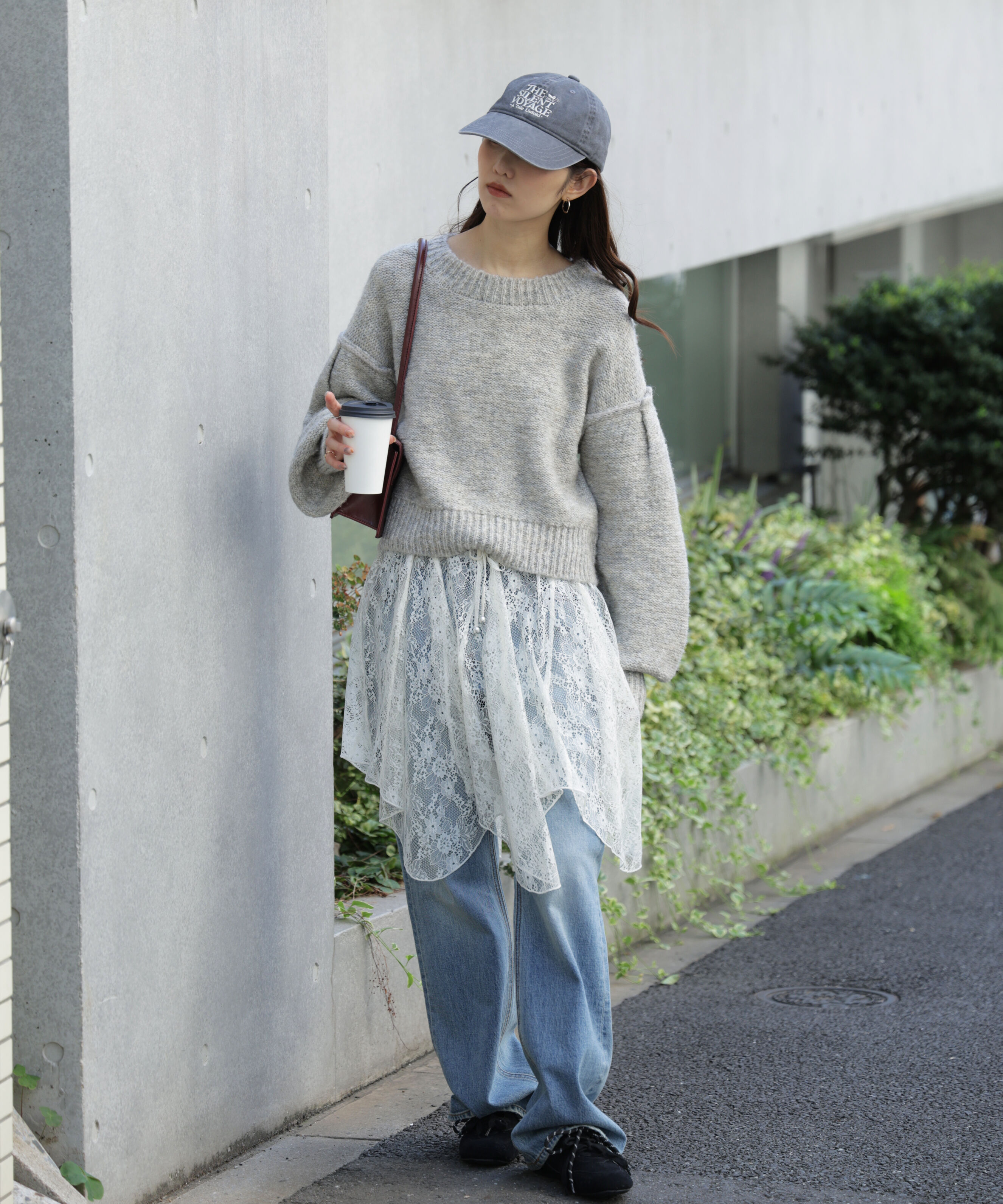  「バックリボンショート丈ニット」|ニット・セーター|