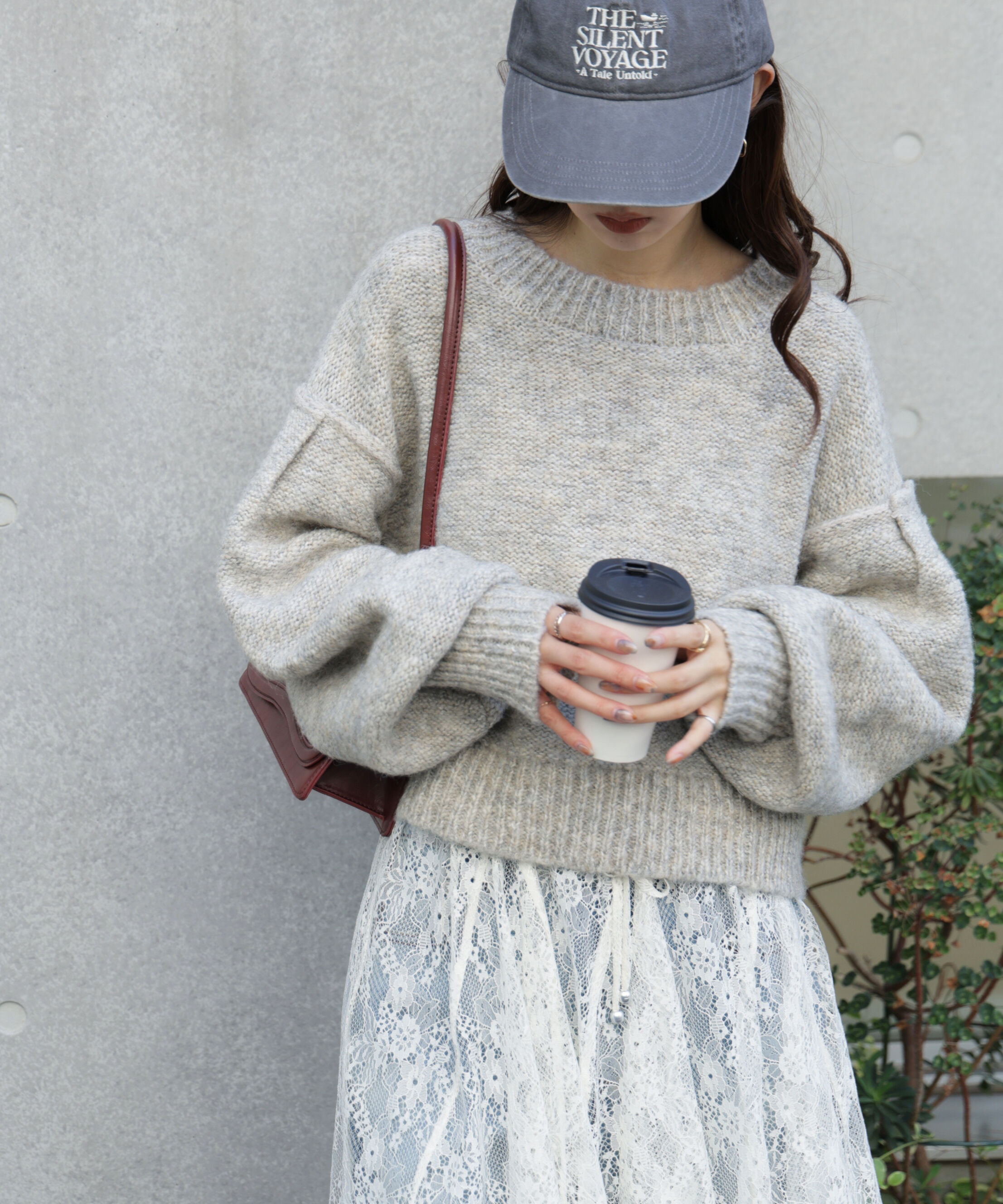  「バックリボンショート丈ニット」|ニット・セーター|