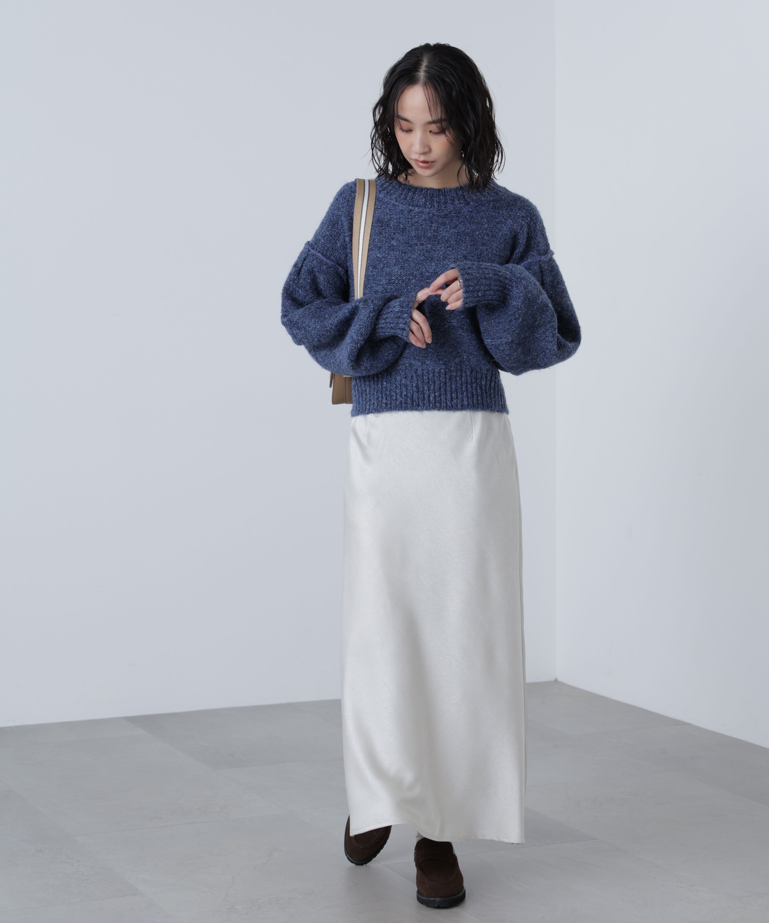  「バックリボンショート丈ニット」|ニット・セーター|