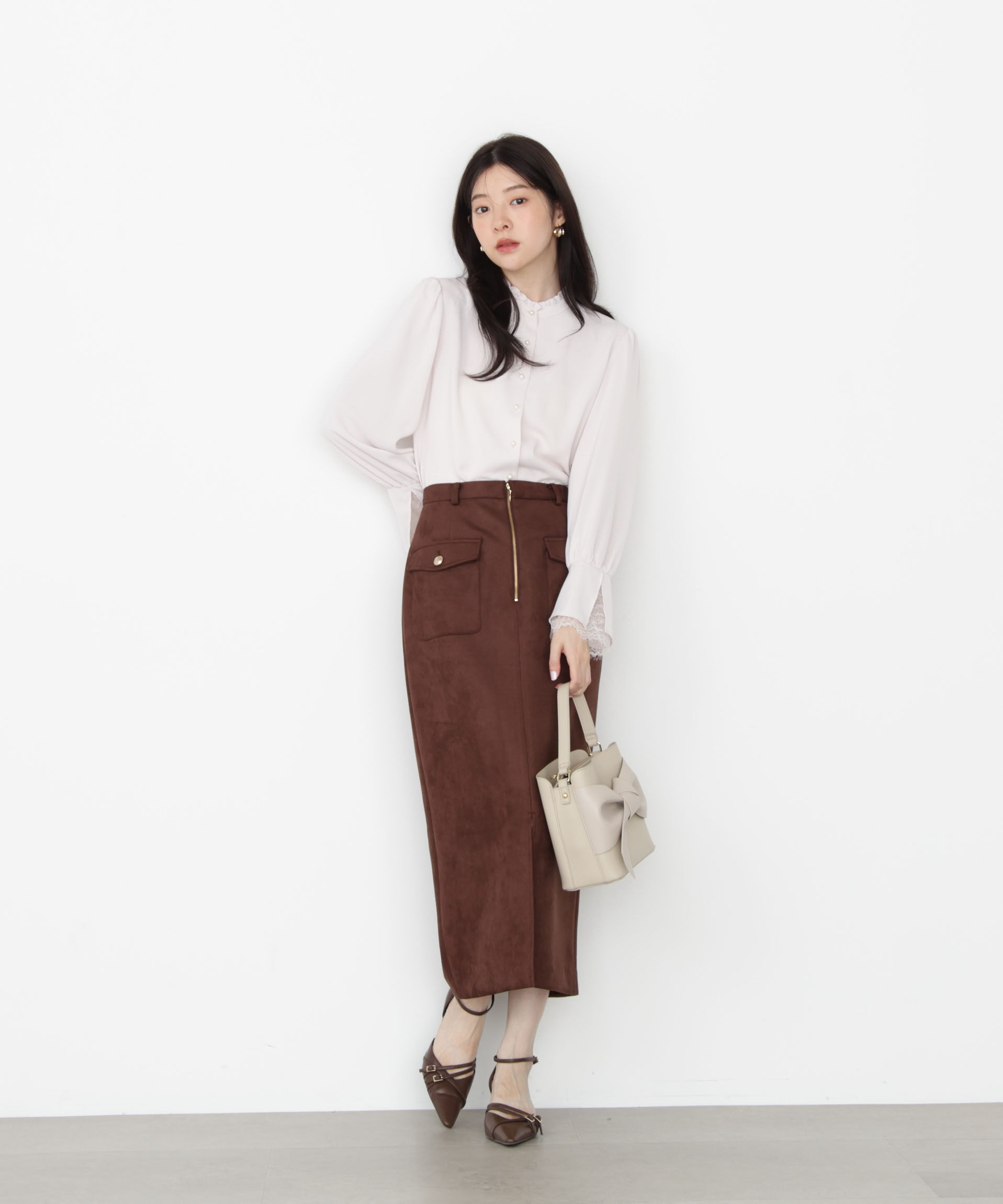 PROPORTION BODY DRESSING「ダンボールフェイクスエードタイトスカート 25AW」|スカート|