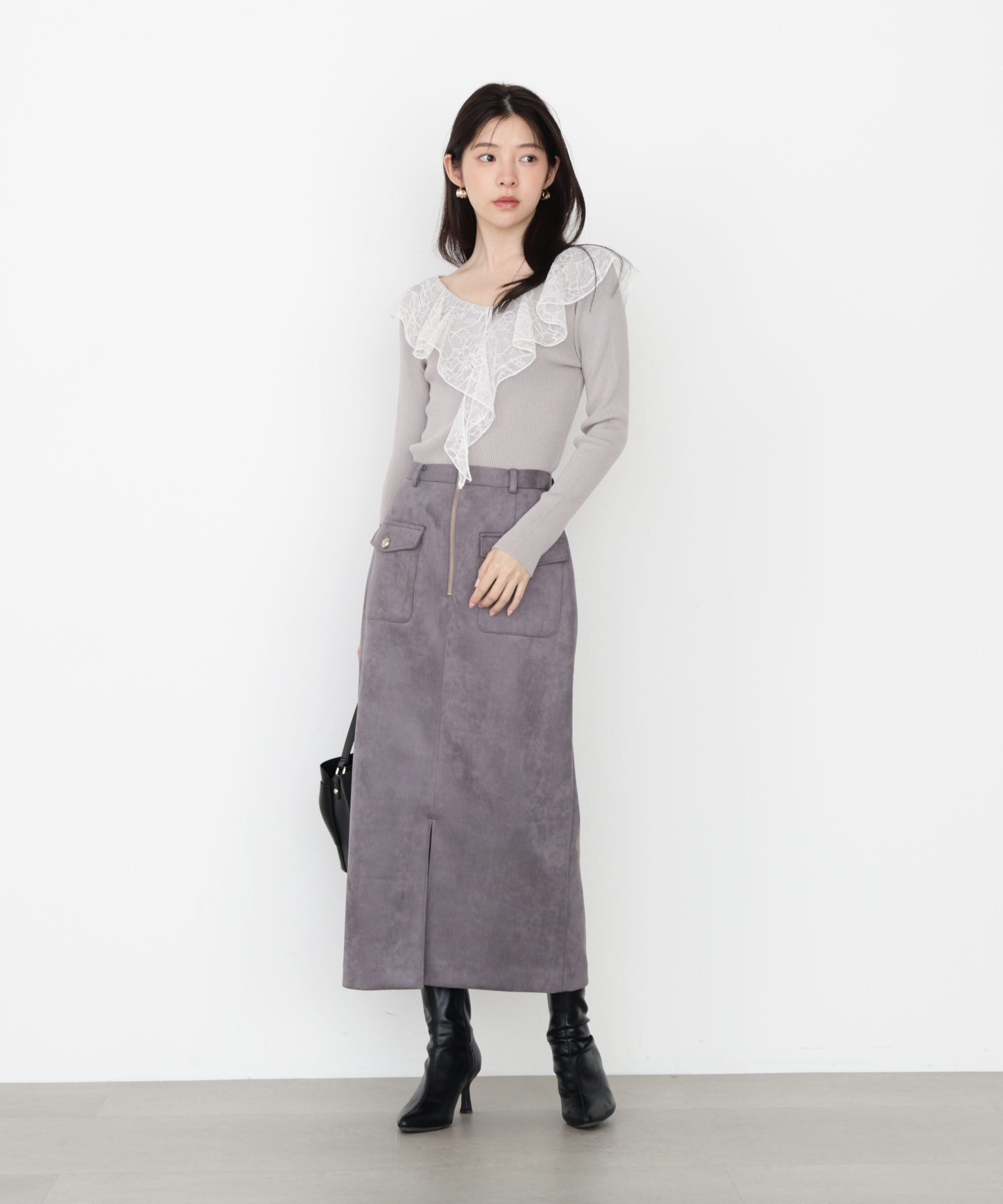 PROPORTION BODY DRESSING「ダンボールフェイクスエードタイトスカート 25AW」|スカート|