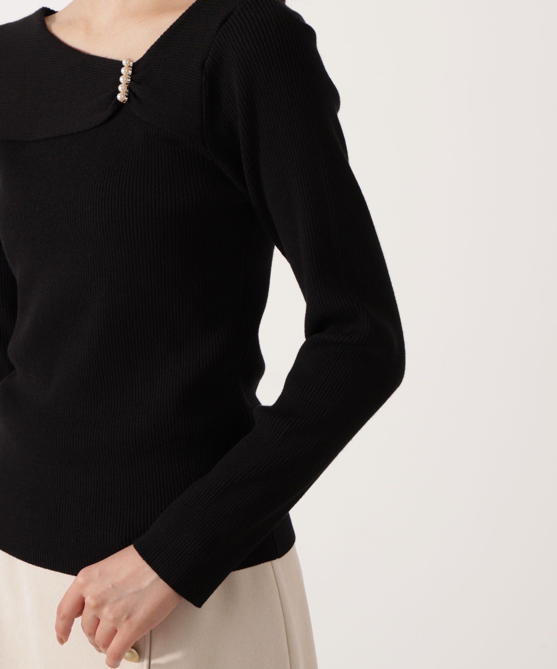 PROPORTION BODY DRESSING「アシメパールデザインニット 25AW」|ニット・セーター|