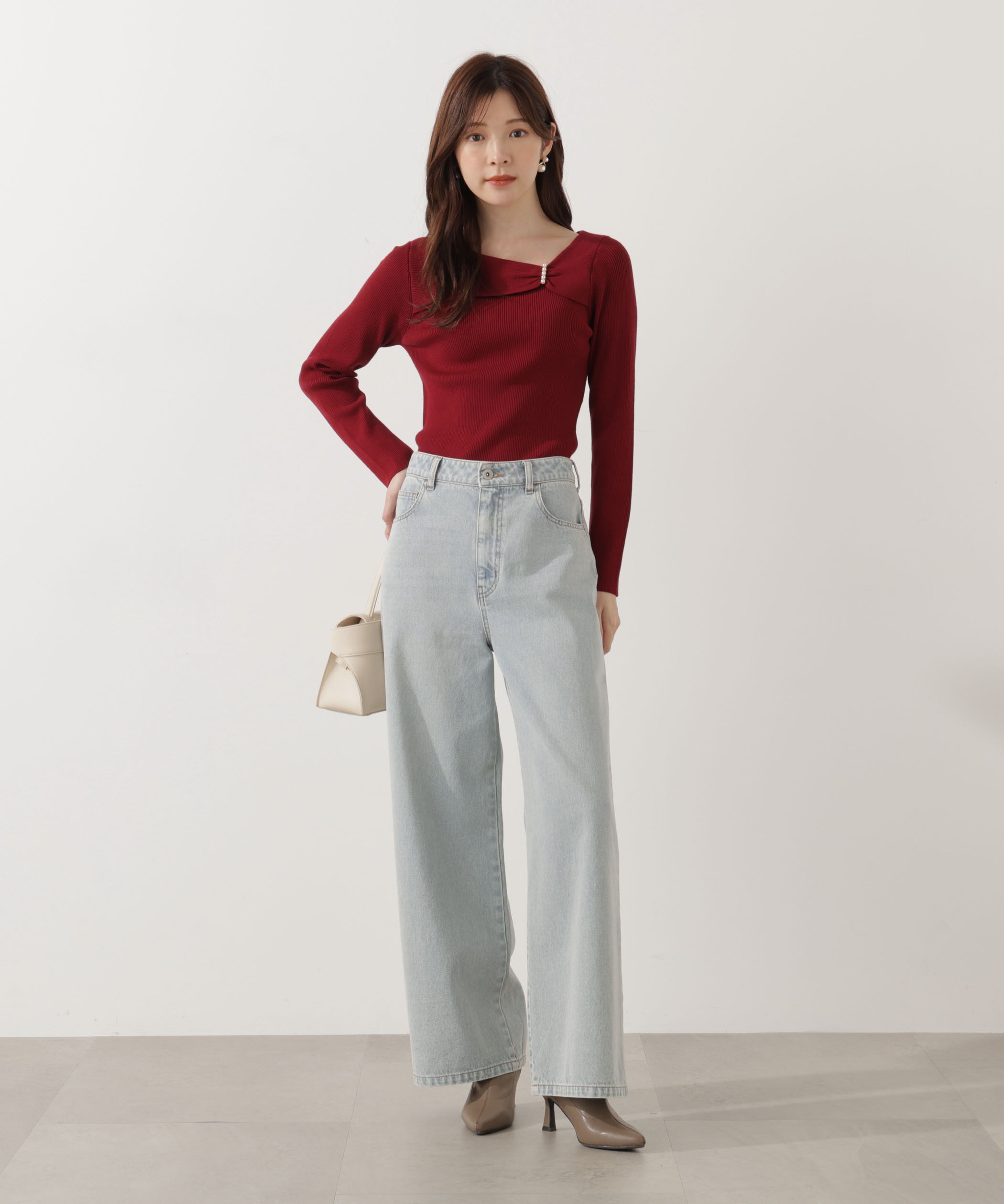 PROPORTION BODY DRESSING「アシメパールデザインニット 25AW」|ニット・セーター|