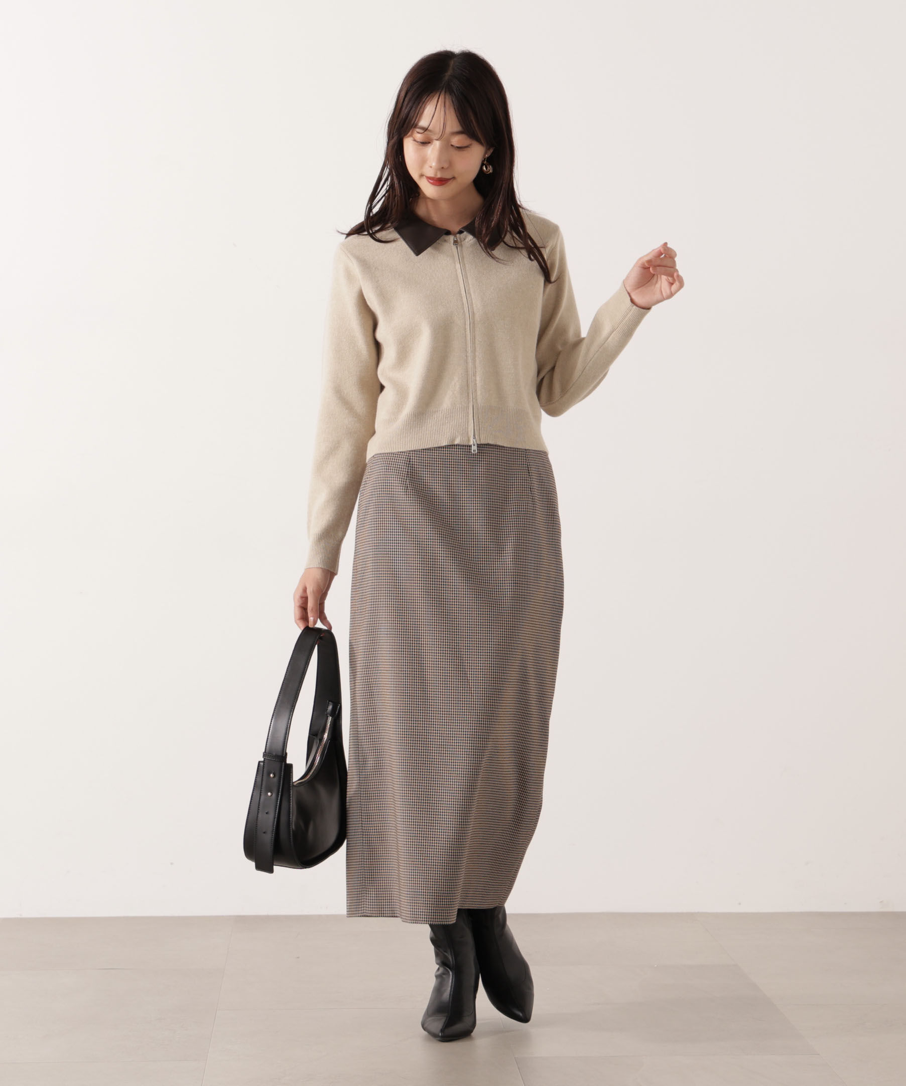 PROPORTION BODY DRESSING「ギンガムナロータイトスカート 25AW」|スカート|