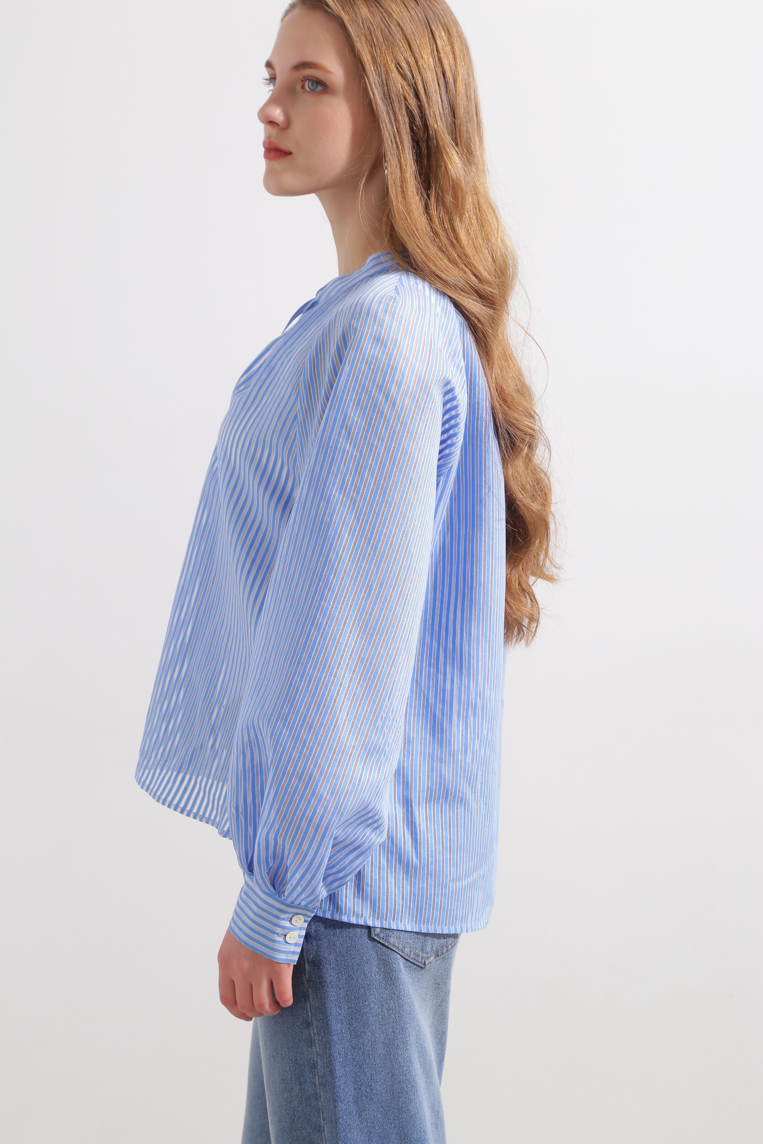  「◆シアーストライプギャザーブラウス」|シャツ・ブラウス|