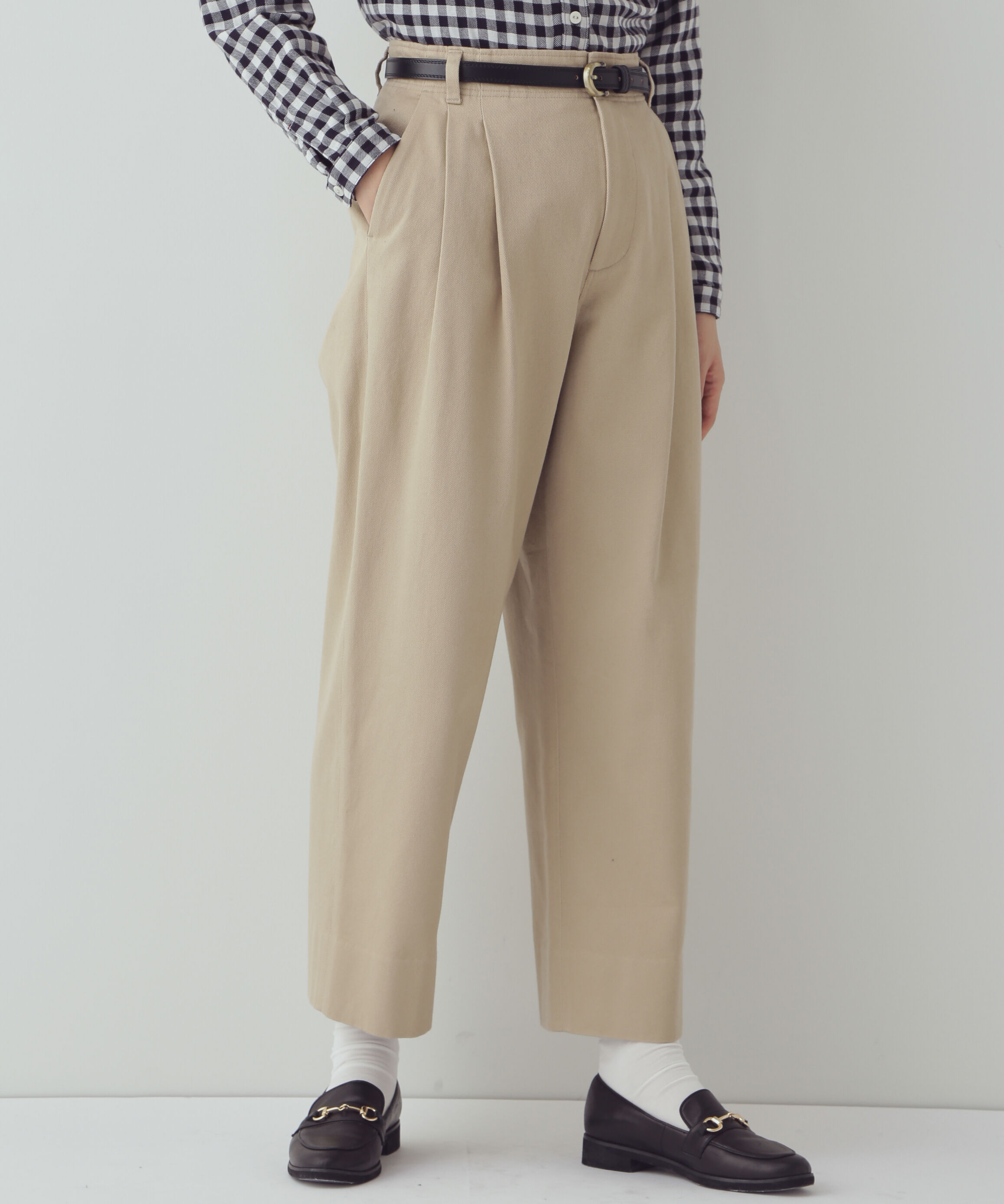  「◆ワイドテーパードチノパンツ」|その他|ベージュ