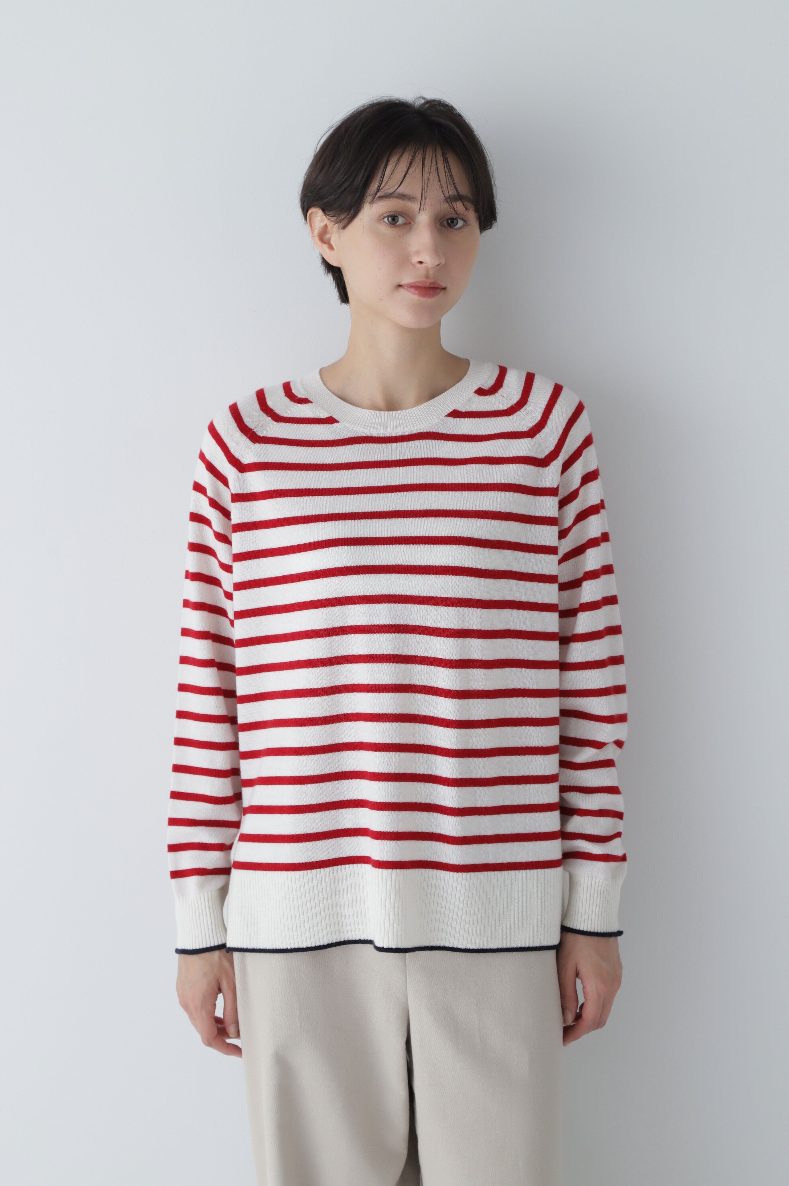  「◆梳毛ボーダーニット」|ニット・セーター|