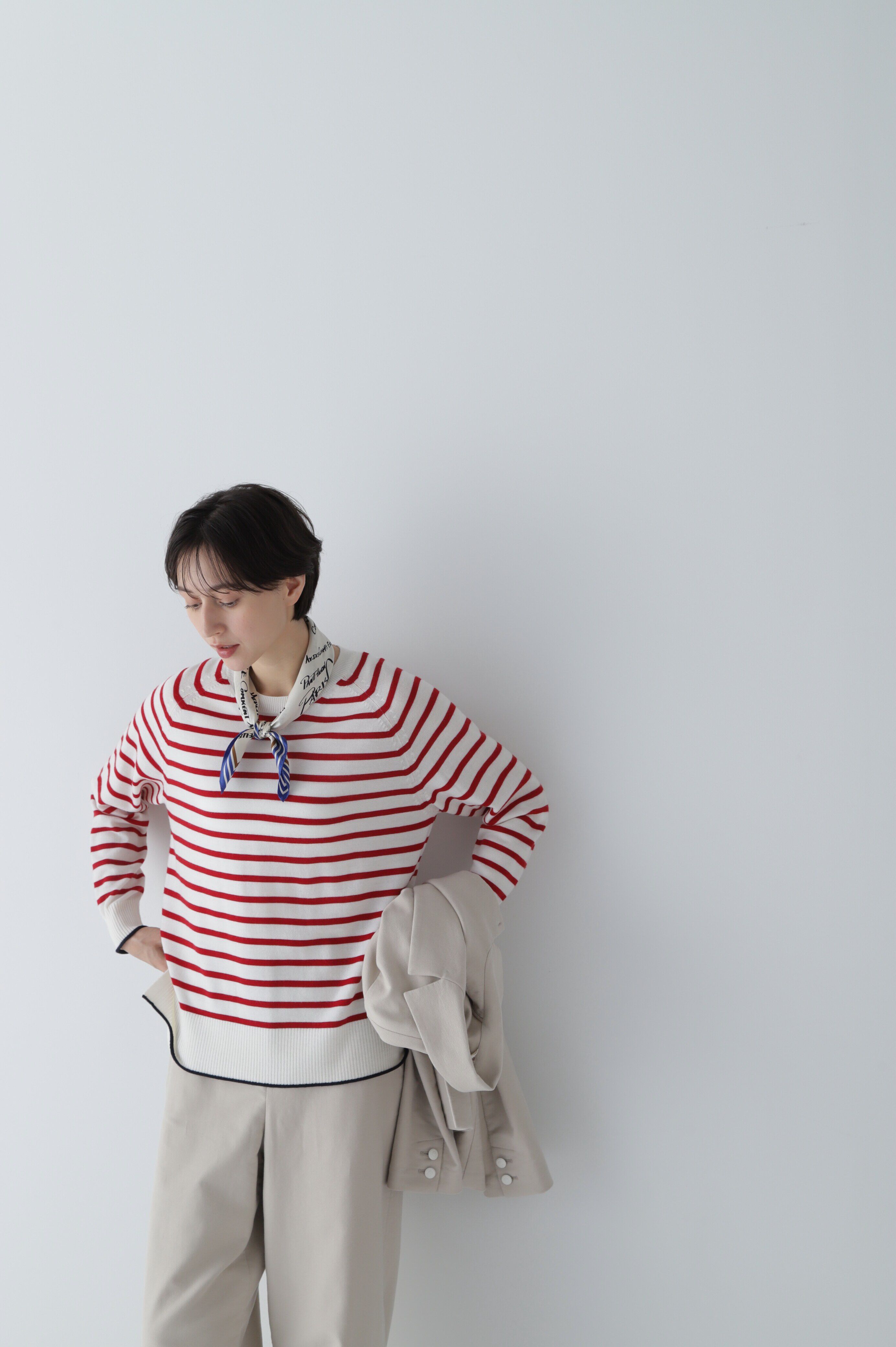  「◆梳毛ボーダーニット」|ニット・セーター|