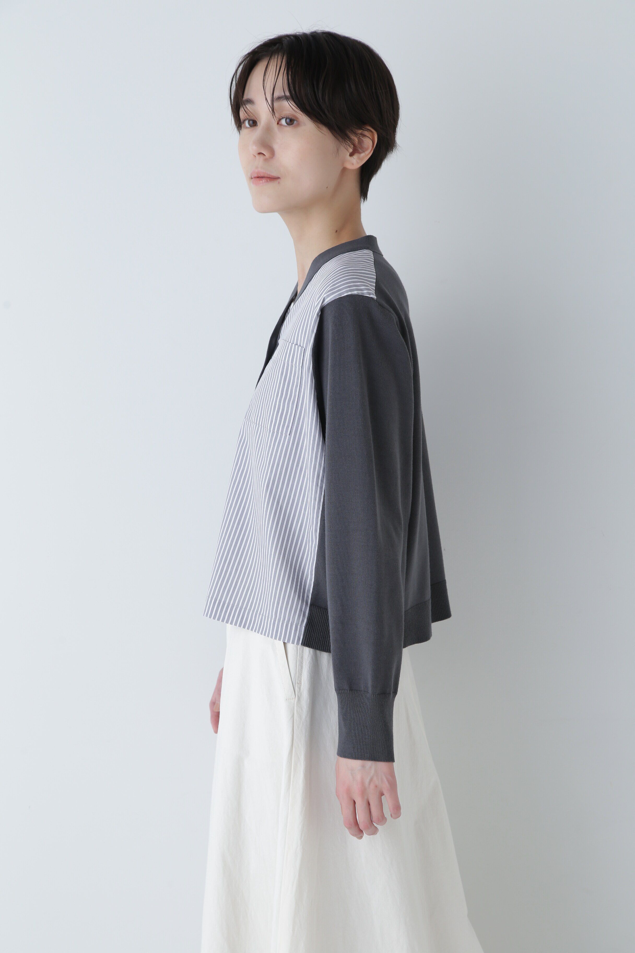  「◆布帛コンビニットカーディガン」|ニット・セーター|