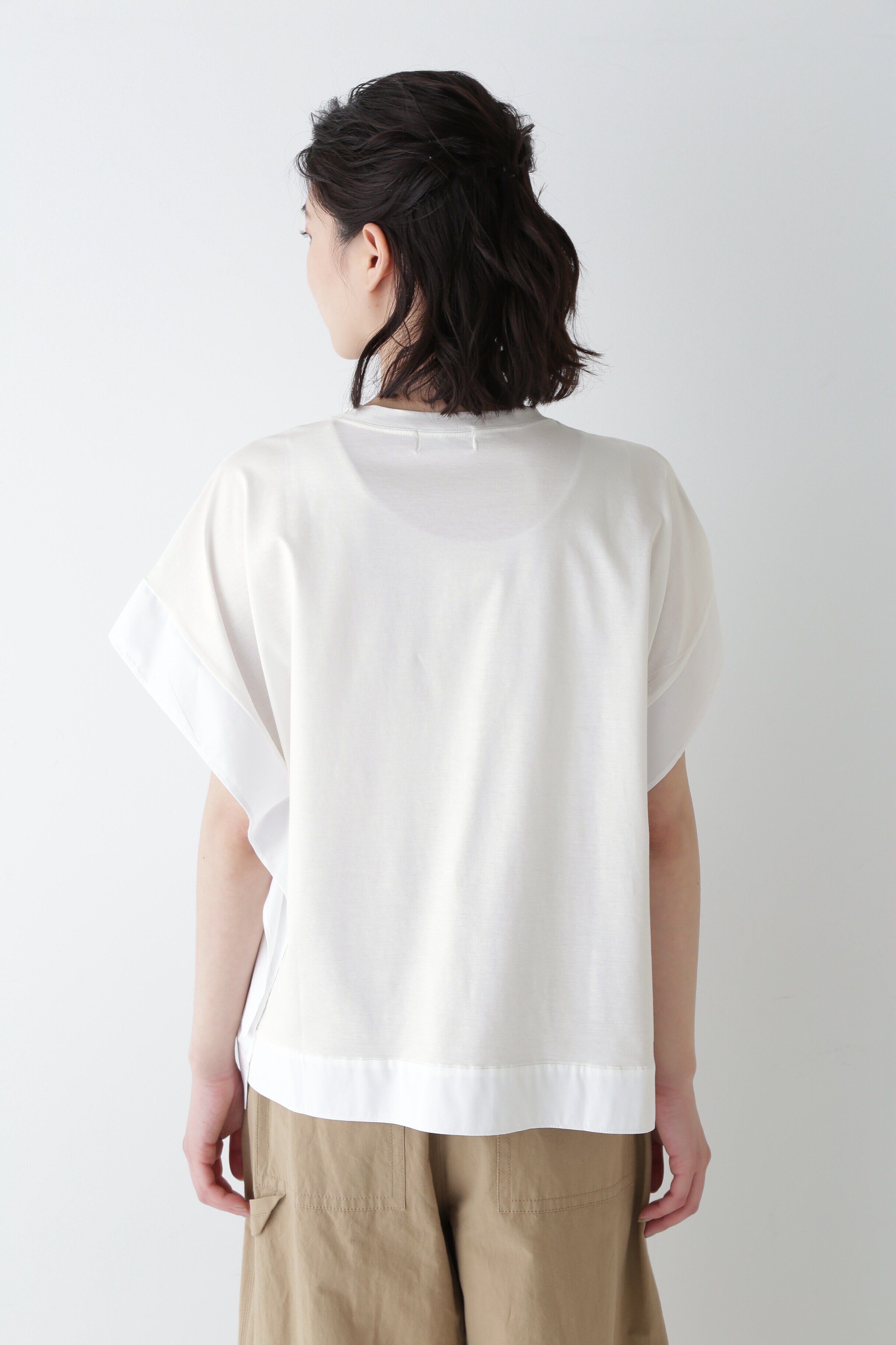  「◆異素材コンビカットソー」|Tシャツ・カットソー|