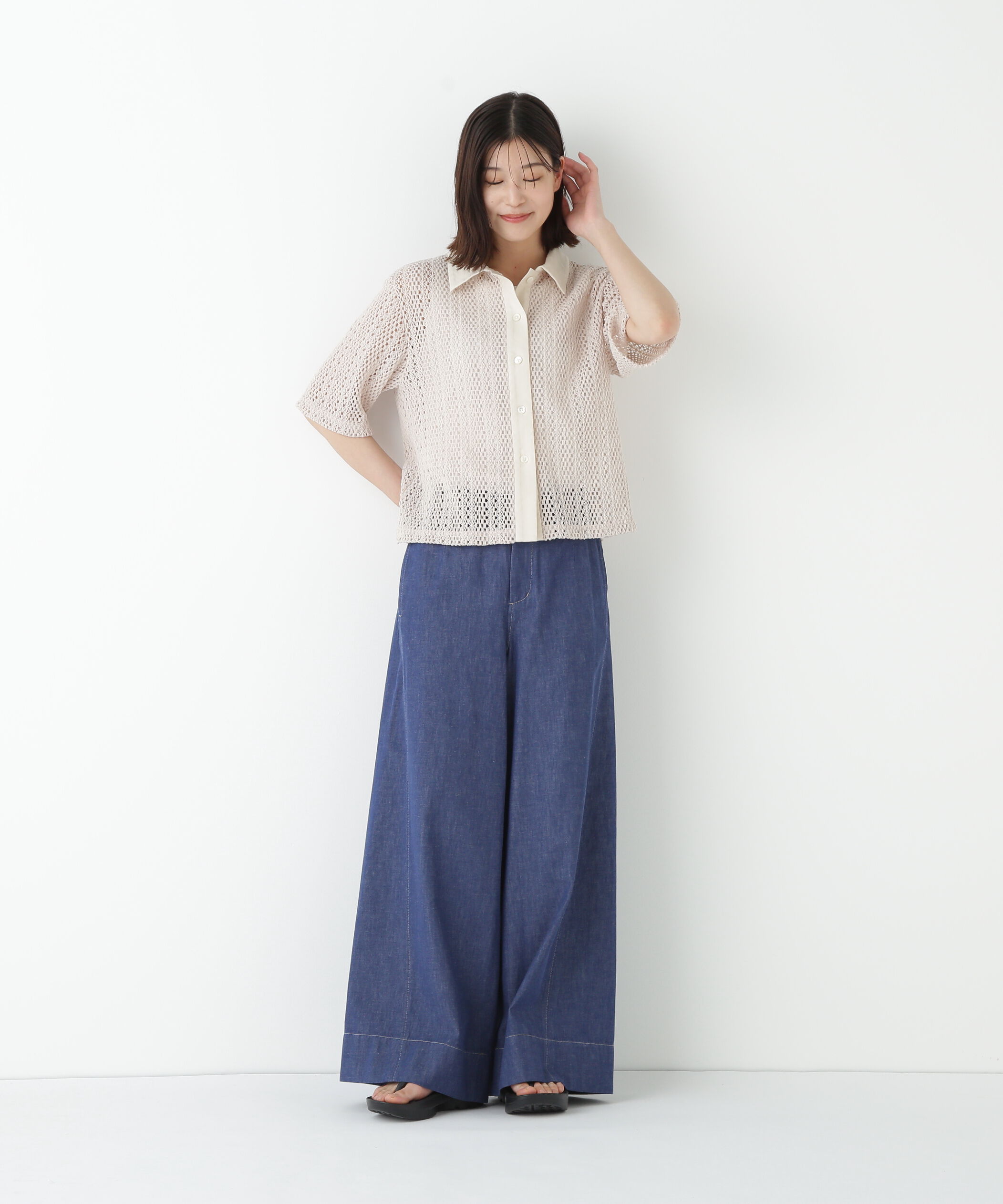  「◆クロッシェレース半袖シャツ」|Tシャツ・カットソー|