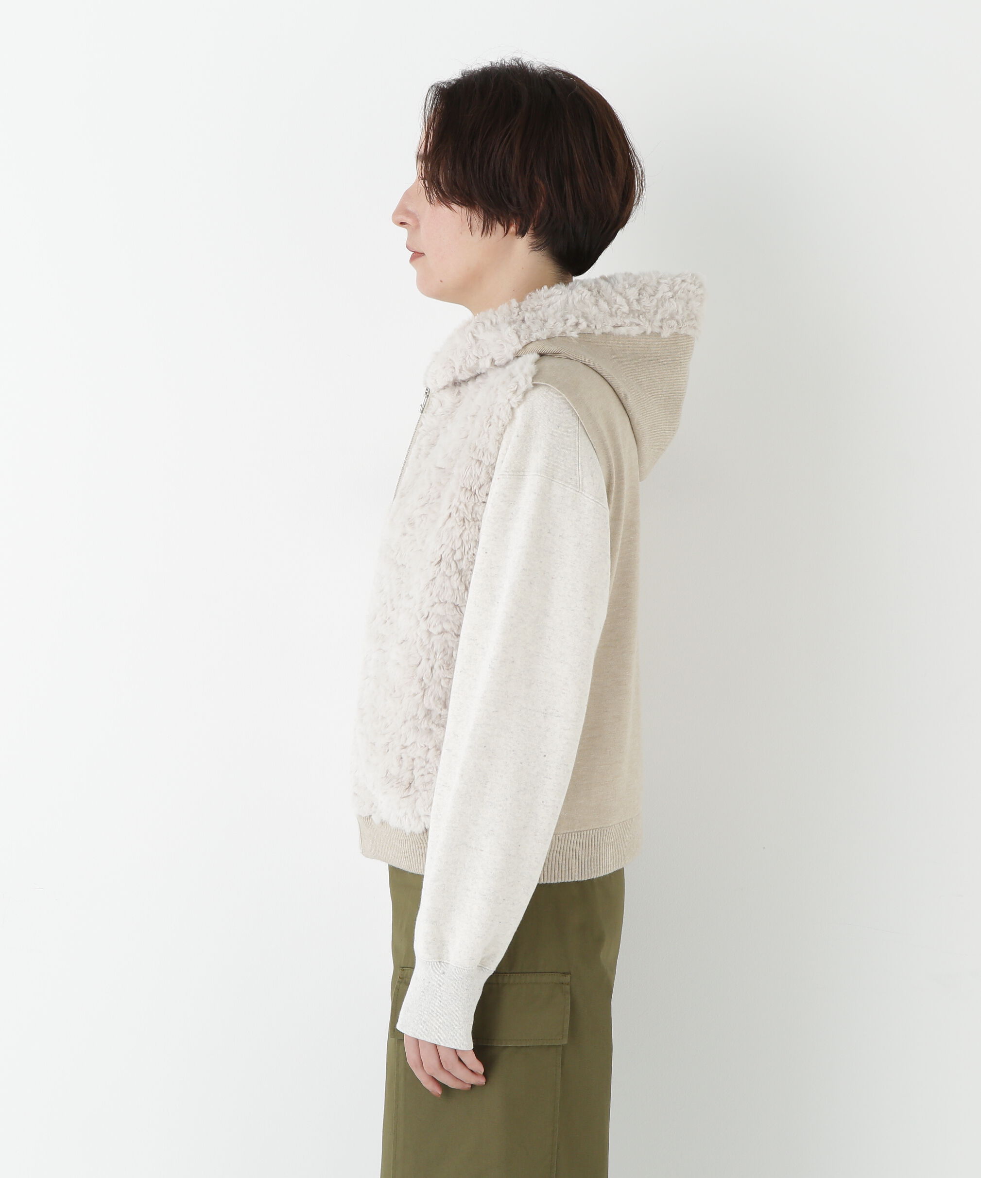  「◆フェイクファージップアップフードベスト」|その他|