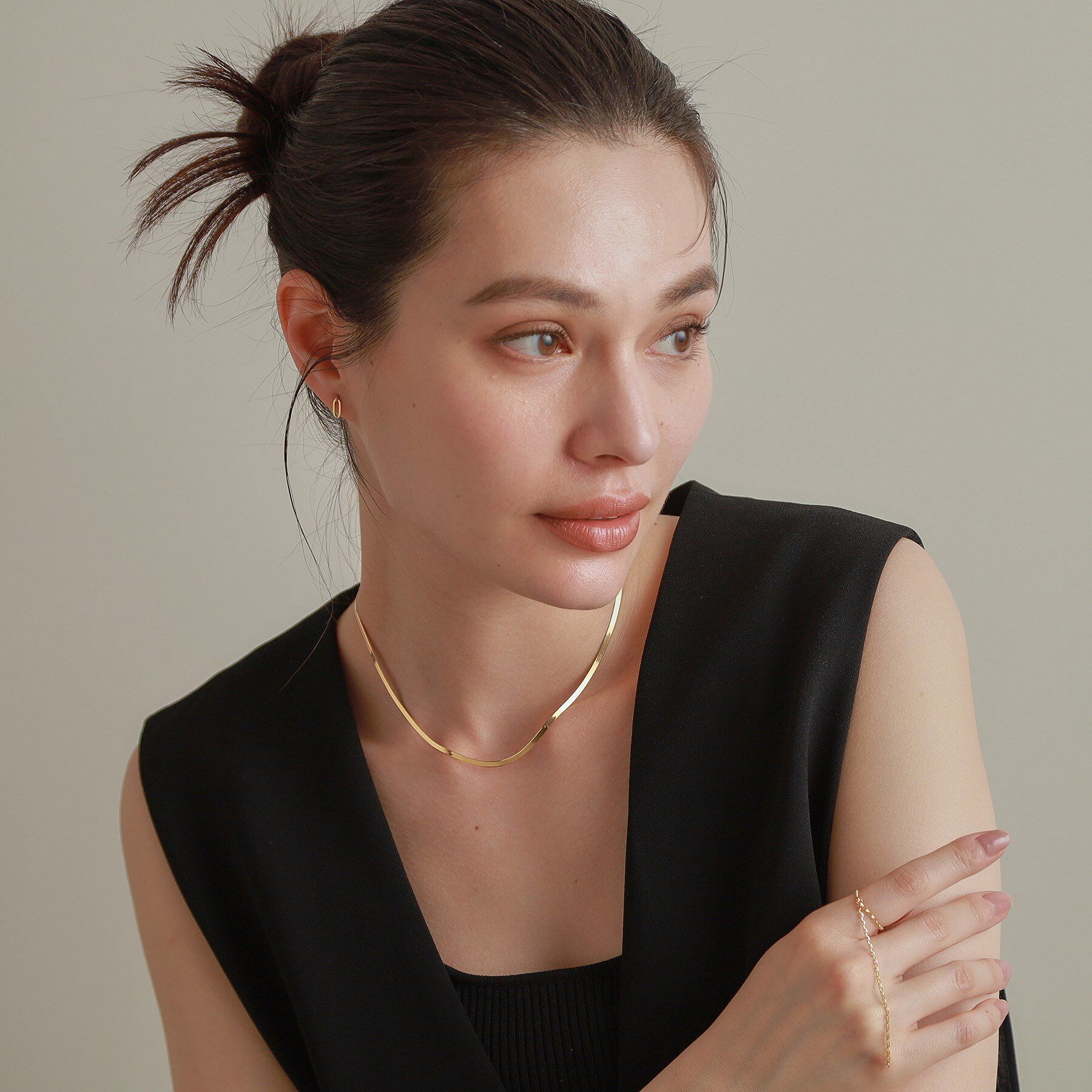 COCOSHNIK「K18イタリアンフラットスネーク ネックレス」|ネックレス|