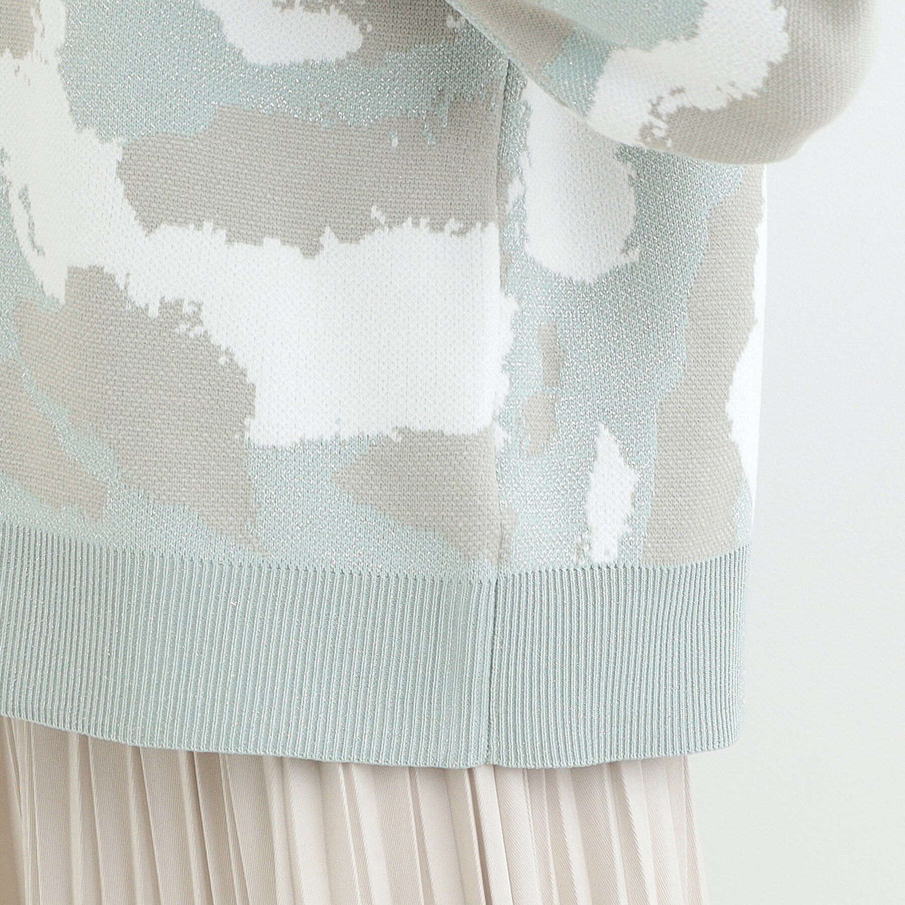 SHOO･LA･RUE「【洗濯機可/S-LL】1枚で華やかに ラメ入りニュアンス柄ニット」|ニット・セーター|