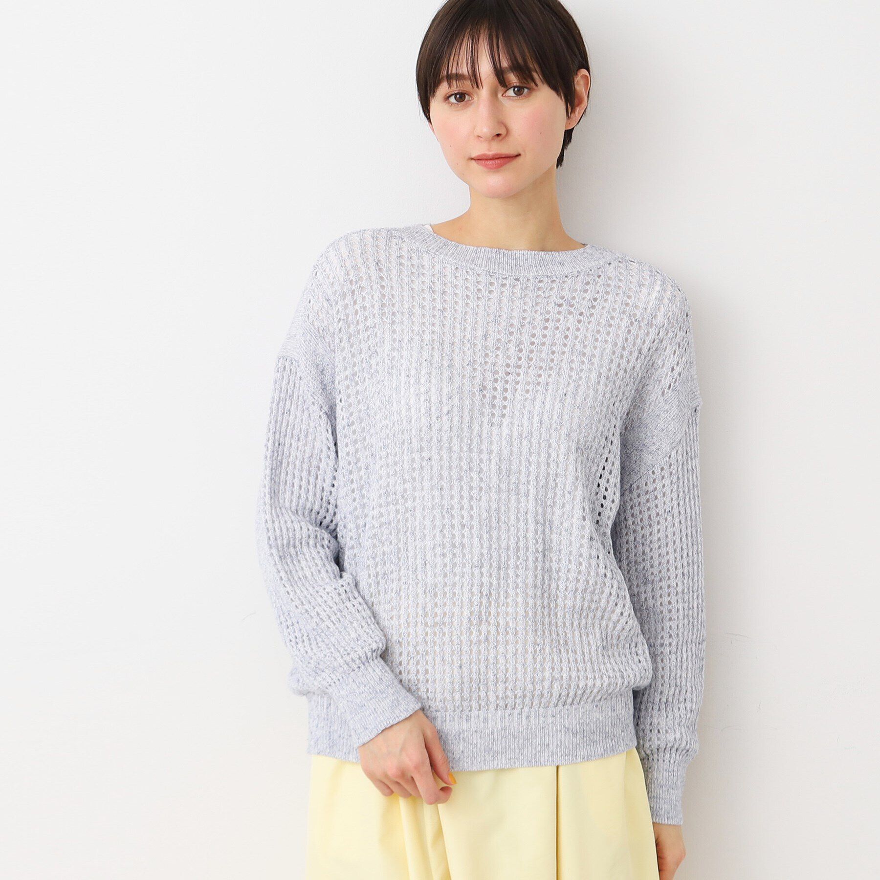 Dessin「【洗える】メッシュニット（S～L）」|ニット・セーター|ブルー(091)