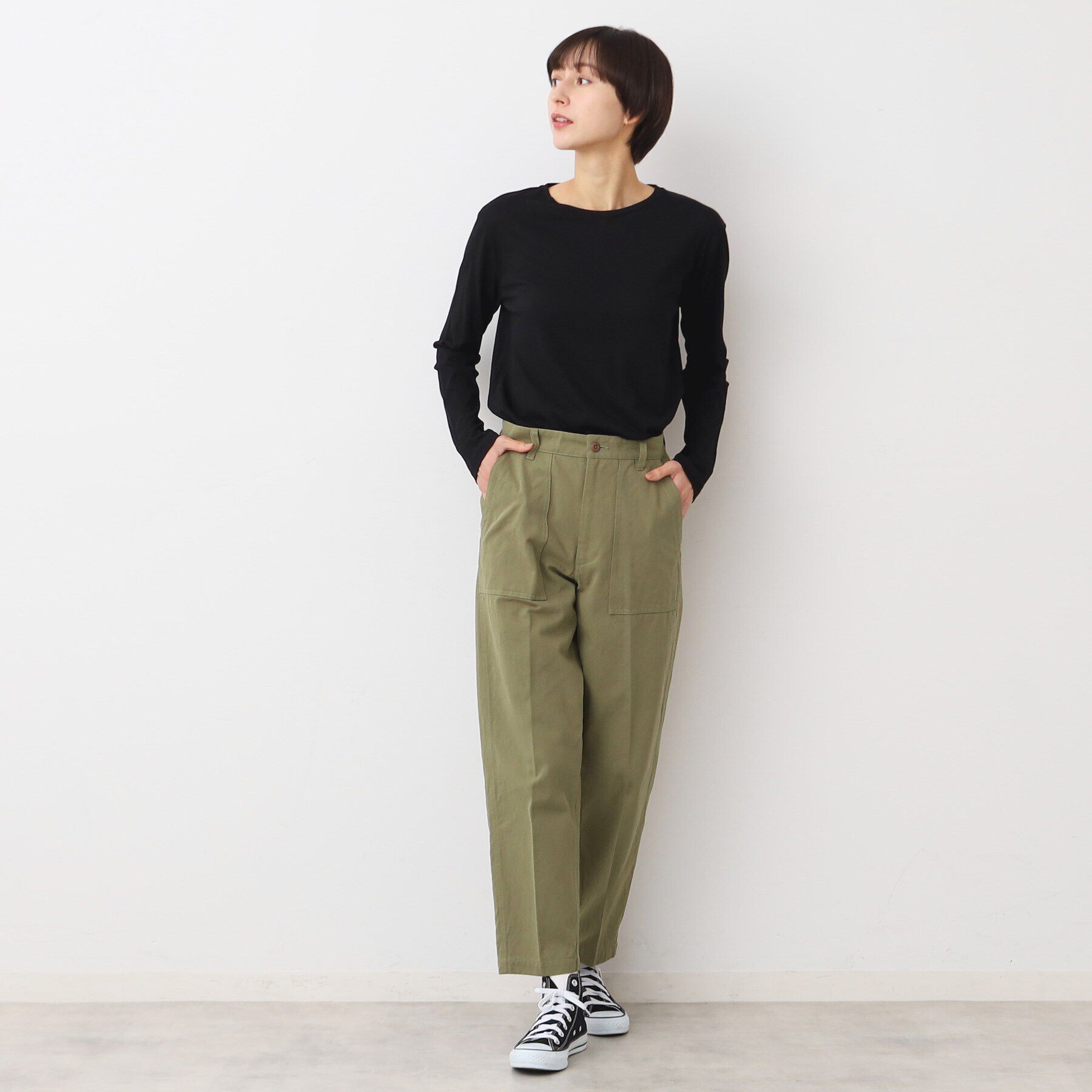 Dessin「【洗える】クルーネックシースルーロンT」|Tシャツ・カットソー|