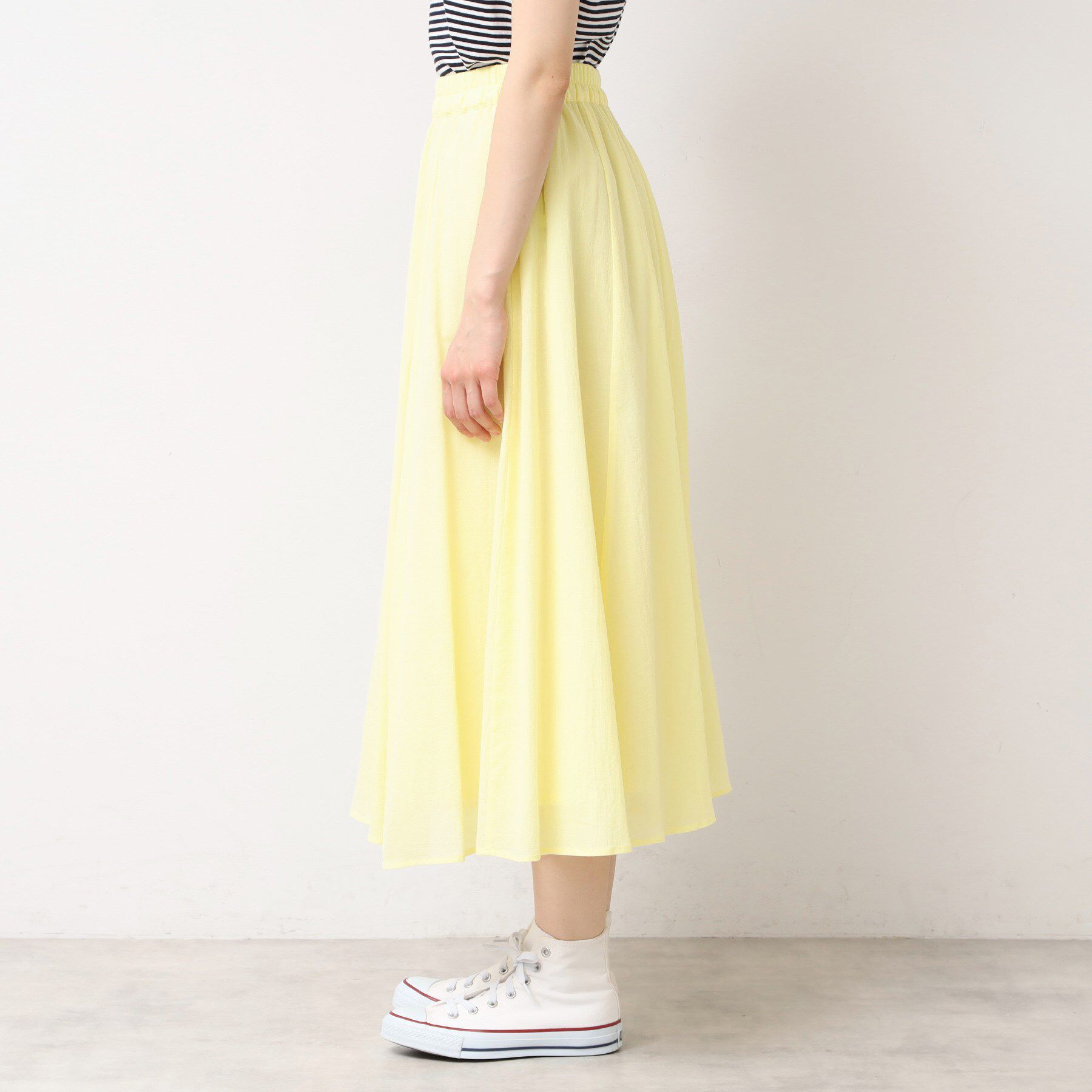 Dessin「【ウエストゴム・洗える】コットンフレアースカート」|スカート|