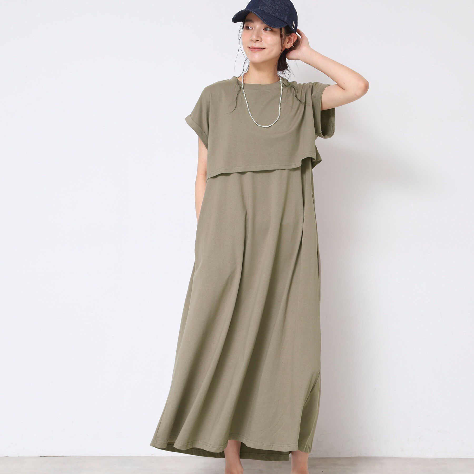 Dessin「【2点セット・洗える】テントラインジャージワンピース」|スーツ|トープ(054)