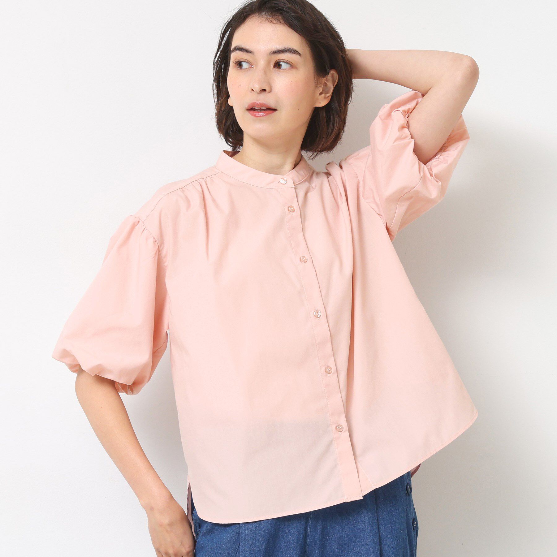 Dessin「【洗える】バルーンスリーブバッグギャザーブラウス」|シャツ・ブラウス|