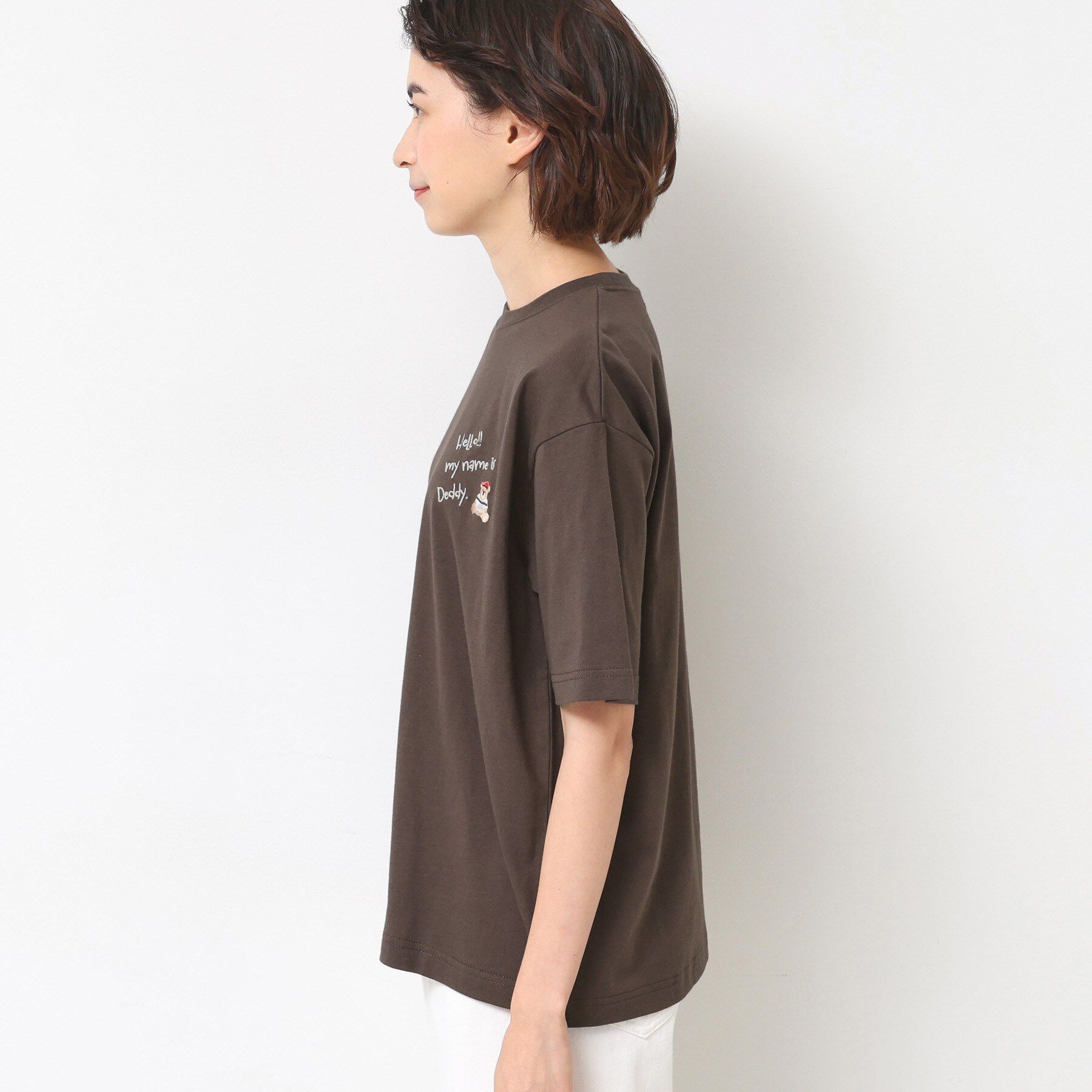 Dessin「【ユニセックス・洗える】Deddy刺繍入り オーガニックコットンTシャツ」|Tシャツ・カットソー|