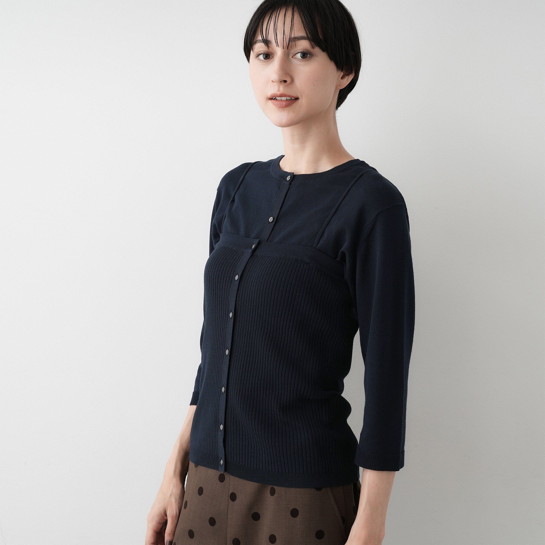 Dessin「【2点セット・洗える】2WAYカーディガン＆キャミソールアンサンブル」|その他|