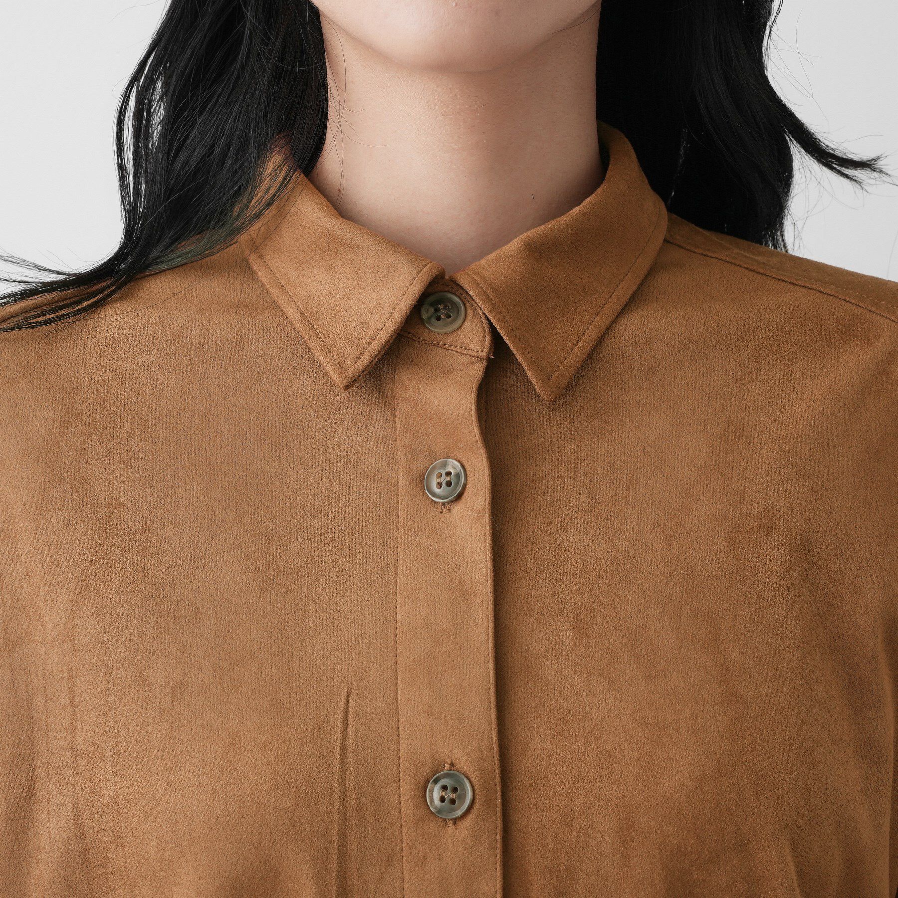 Dessin「【洗える】ストレッチスウェードライクシャツ」|シャツ・ブラウス|