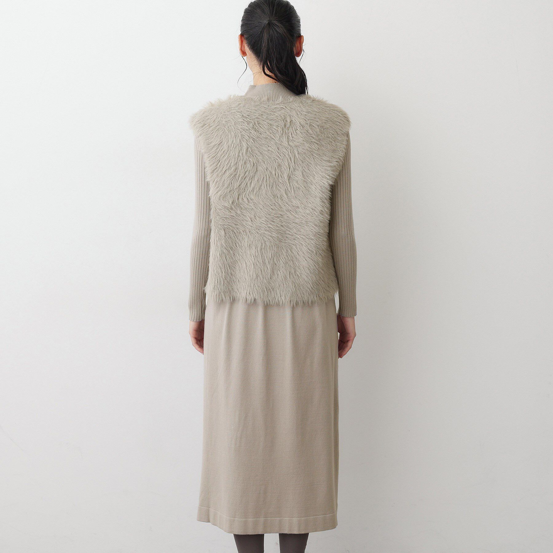 Dessin「【2点セット・洗える】シャギーベストニットワンピース」|スーツ|