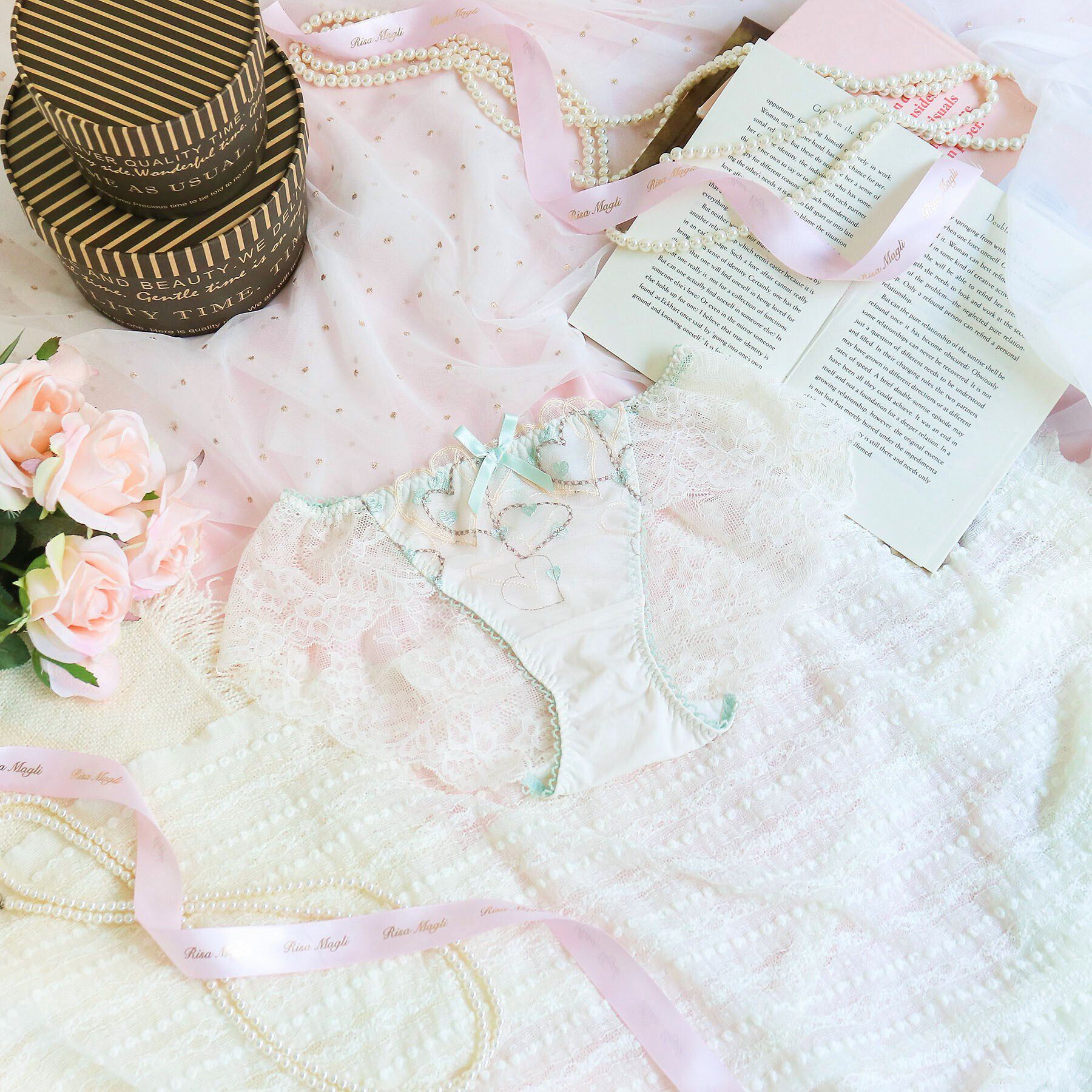 Risa Magli「ジアン レースショーツ」|インナー|ミントグリーン(02