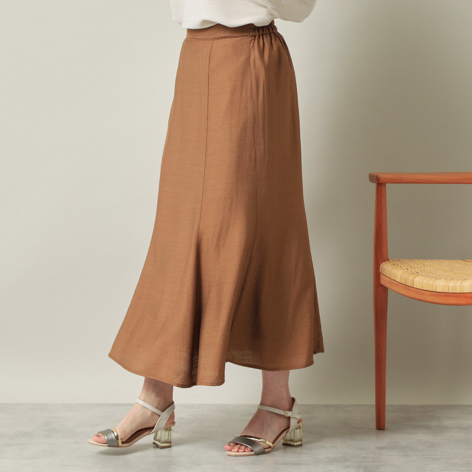 ITS&rsquo;DEMO「【ウエストゴム／洗濯機OK】リネン混マーメイドスカート」|スカート|