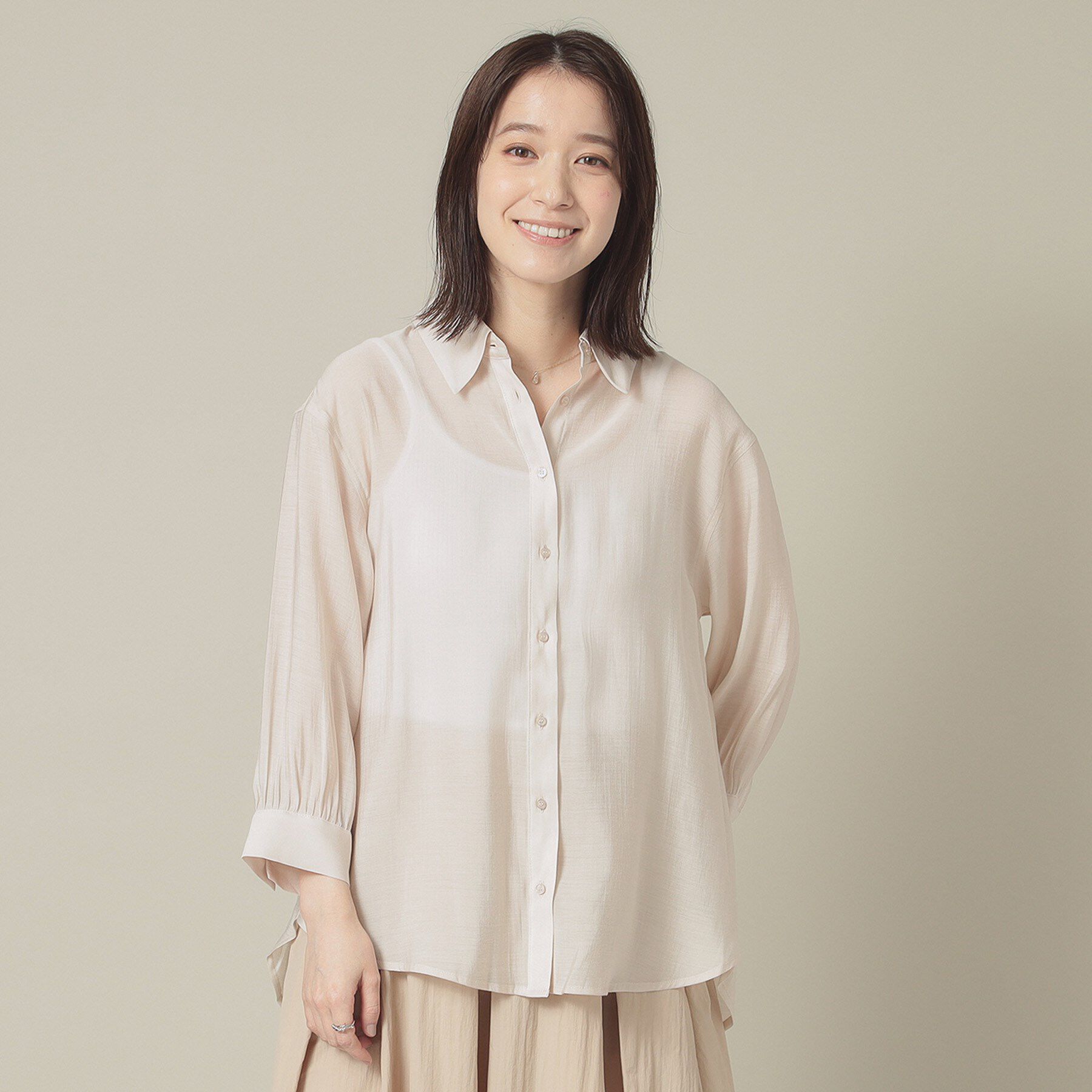 ITS&rsquo;DEMO「【手洗い可】シアーシャツ」|シャツ・ブラウス|