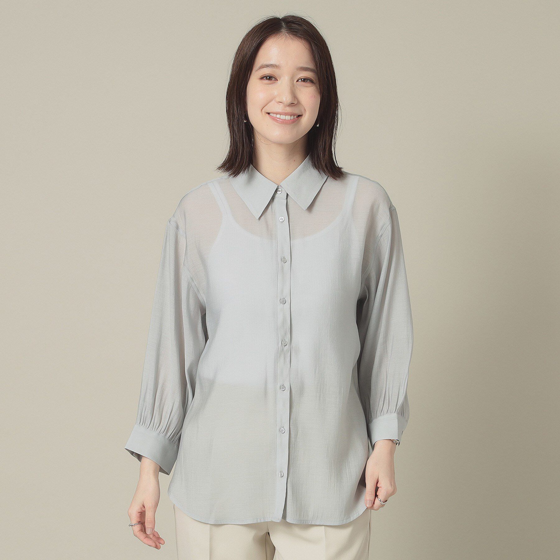 ITS&rsquo;DEMO「【手洗い可】シアーシャツ」|シャツ・ブラウス|