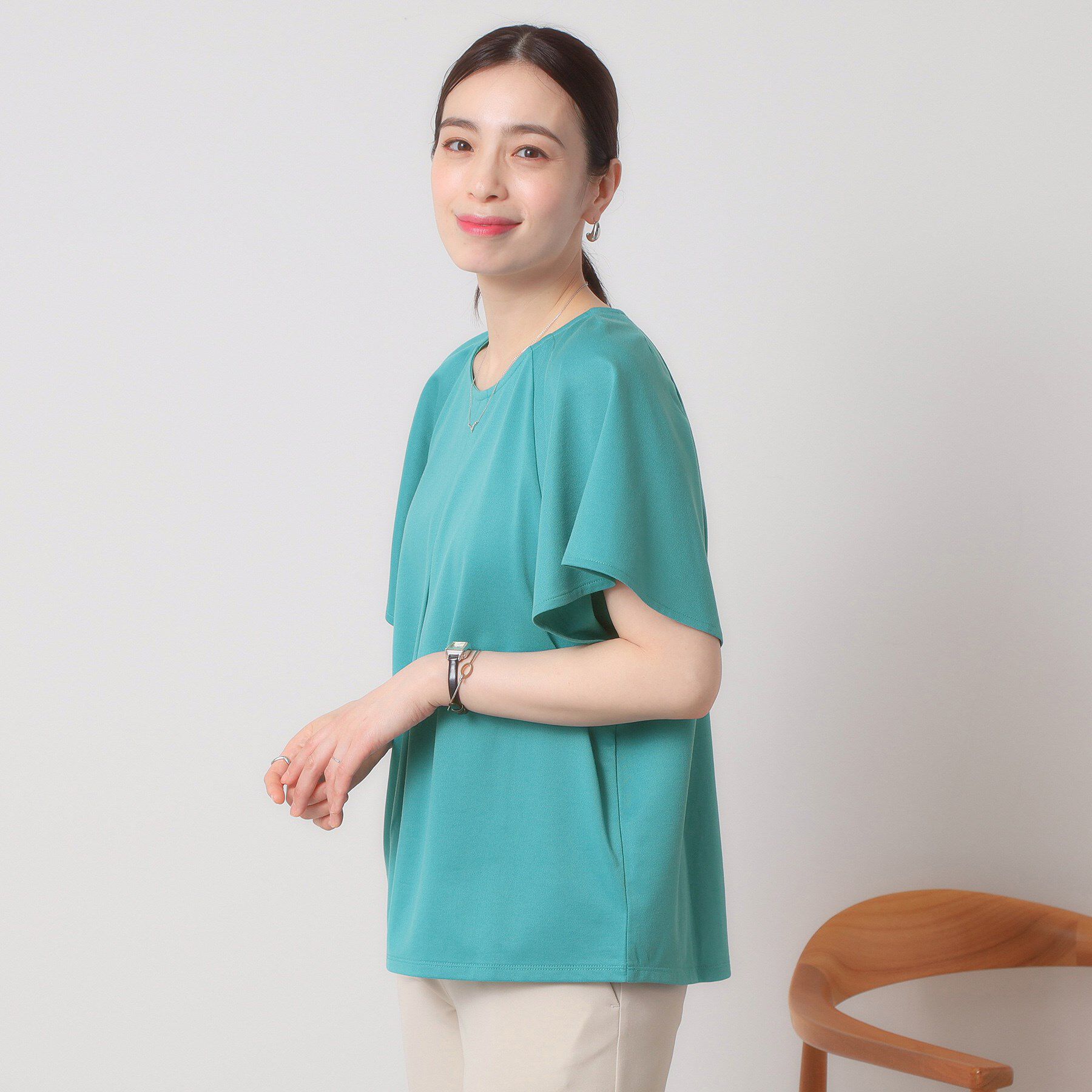 ITS&rsquo;DEMO「【吸水速乾／洗濯機OK／洗濯後しわになりにくい】カットミラノタックプルオーバー」|Tシャツ・カットソー|