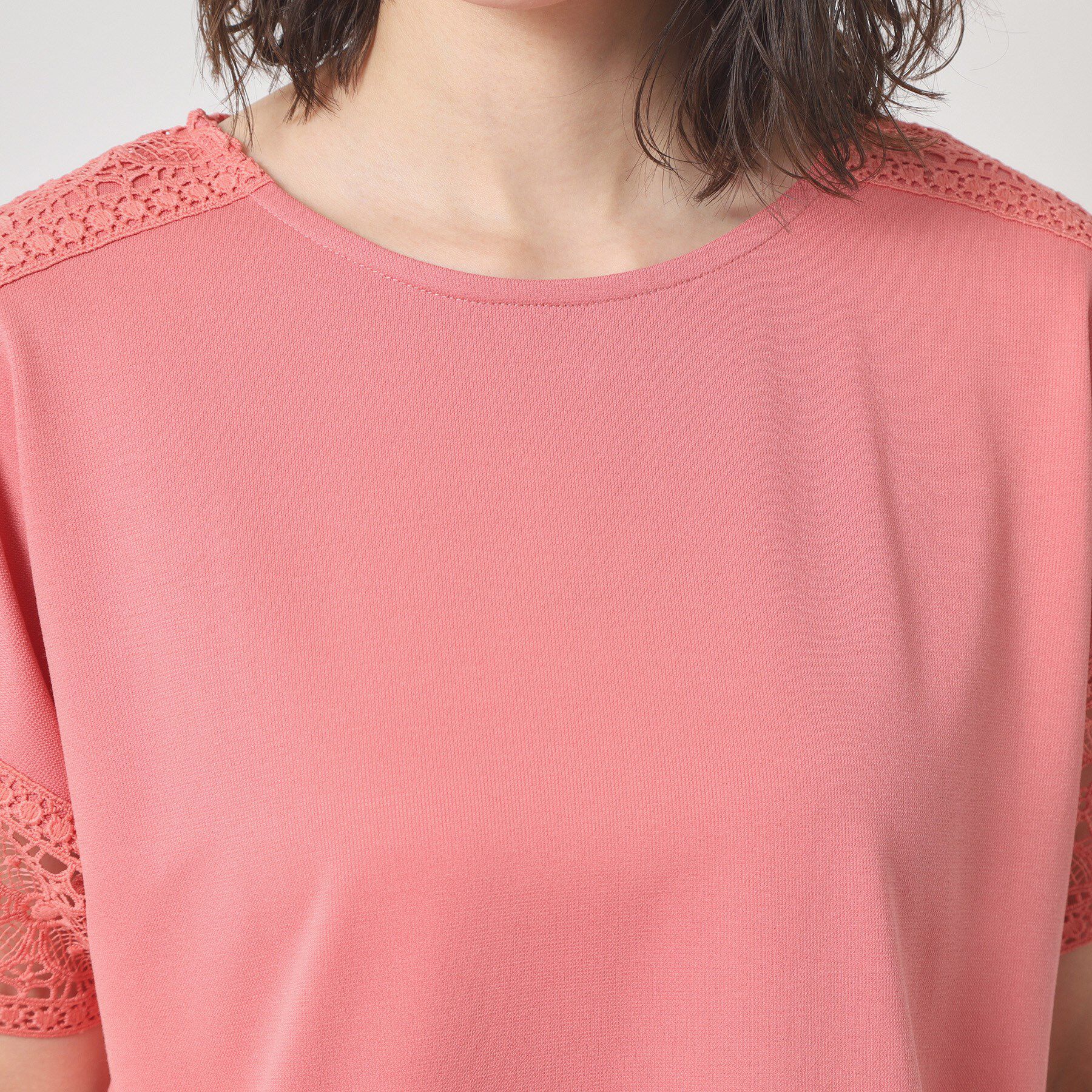 ITS&rsquo;DEMO「【吸水速乾／手洗い可／洗濯後しわになりにくい】カットミラノレーストップス」|Tシャツ・カットソー|