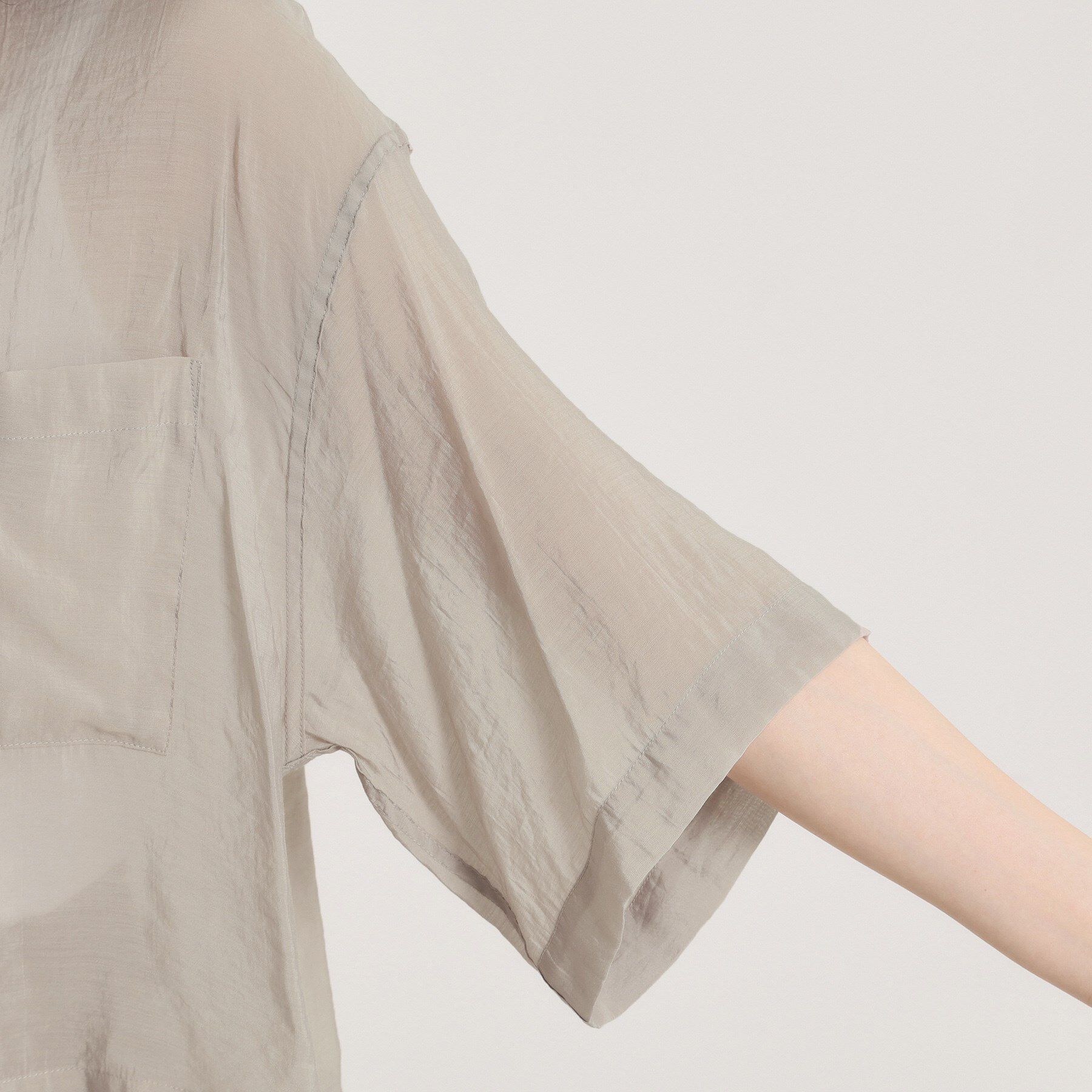 ITS&rsquo;DEMO「【手洗い可】シアー短丈シャツ」|シャツ・ブラウス|