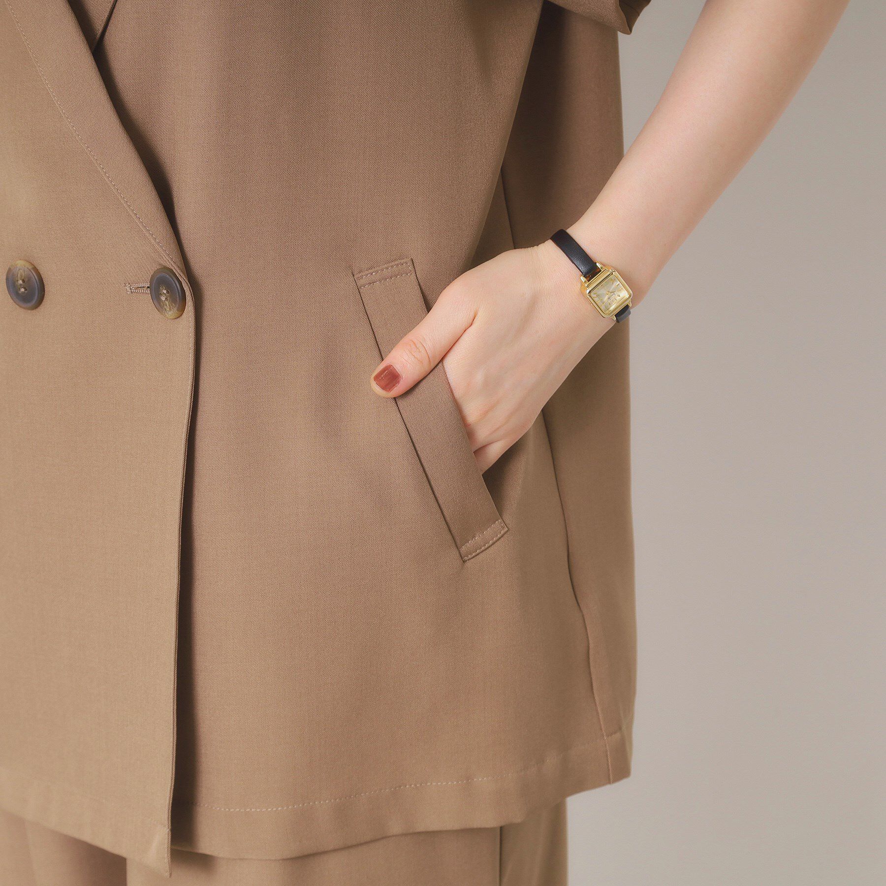 ITS&rsquo;DEMO「【手洗い可／セットアップ可】5分袖ジャケット」|テーラードジャケット|