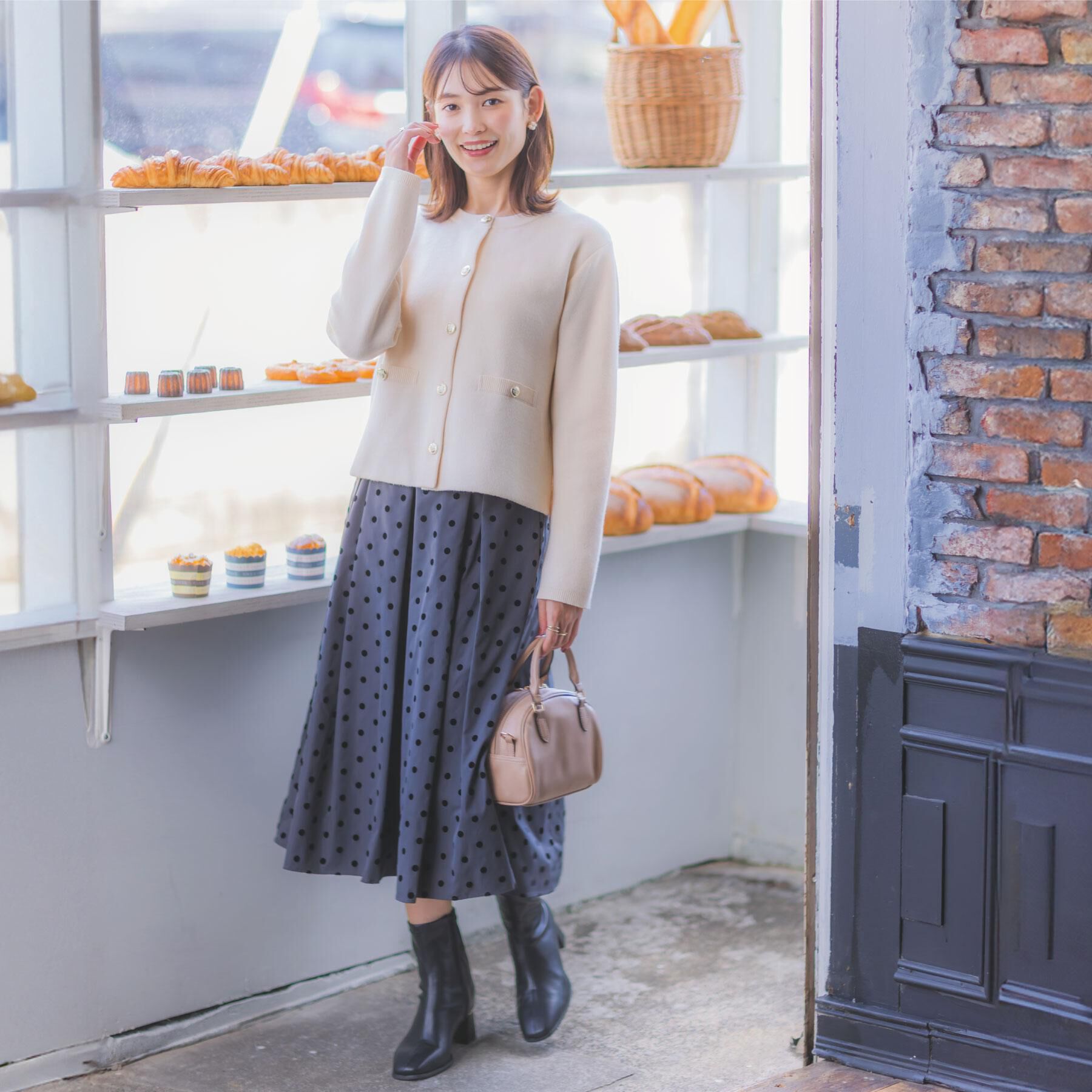 ITS&rsquo;DEMO「【手洗い可】フロッキードットスカート」|スカート|