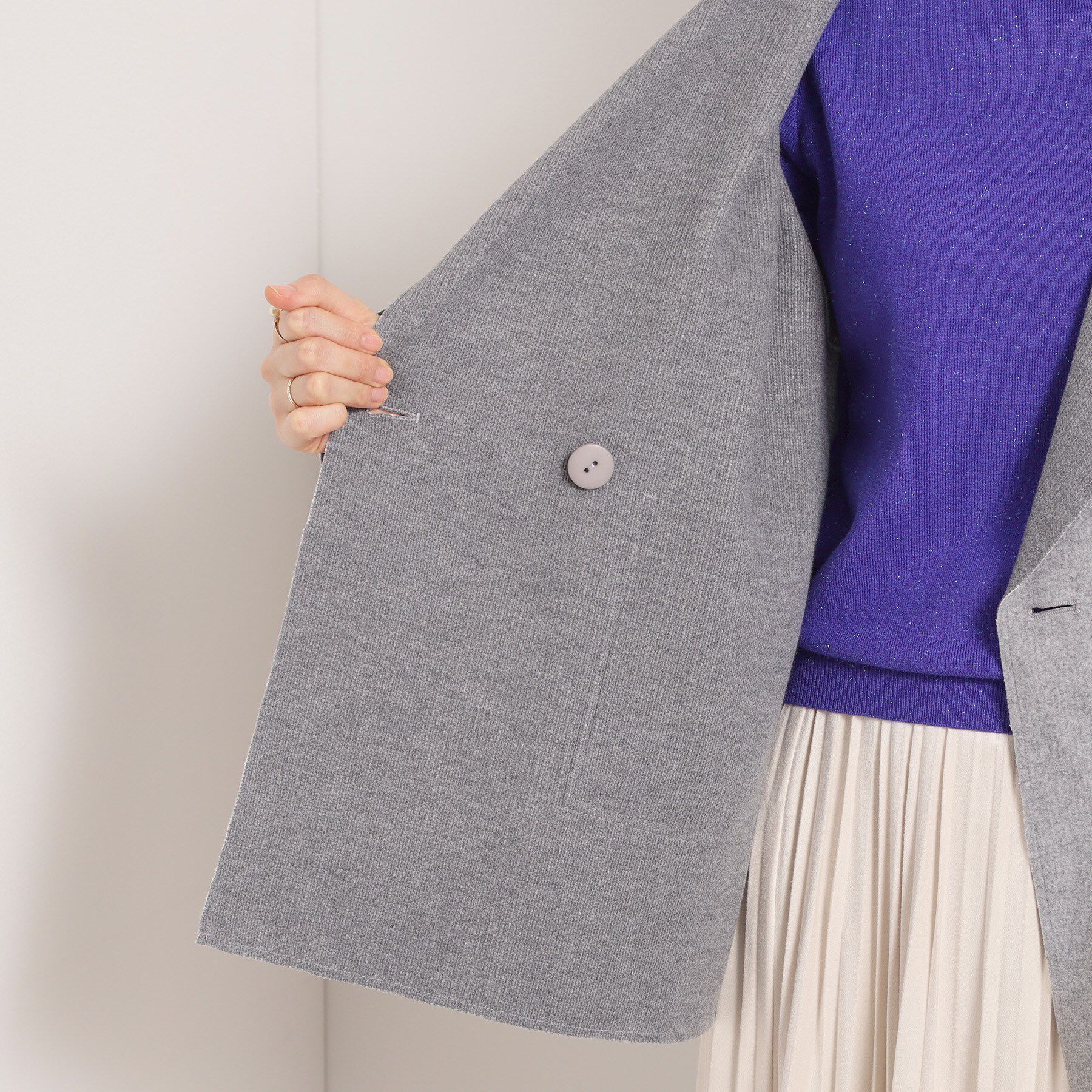 ITS&rsquo;DEMO「裏リブミディ丈ダブルコート」|チェスターコート|