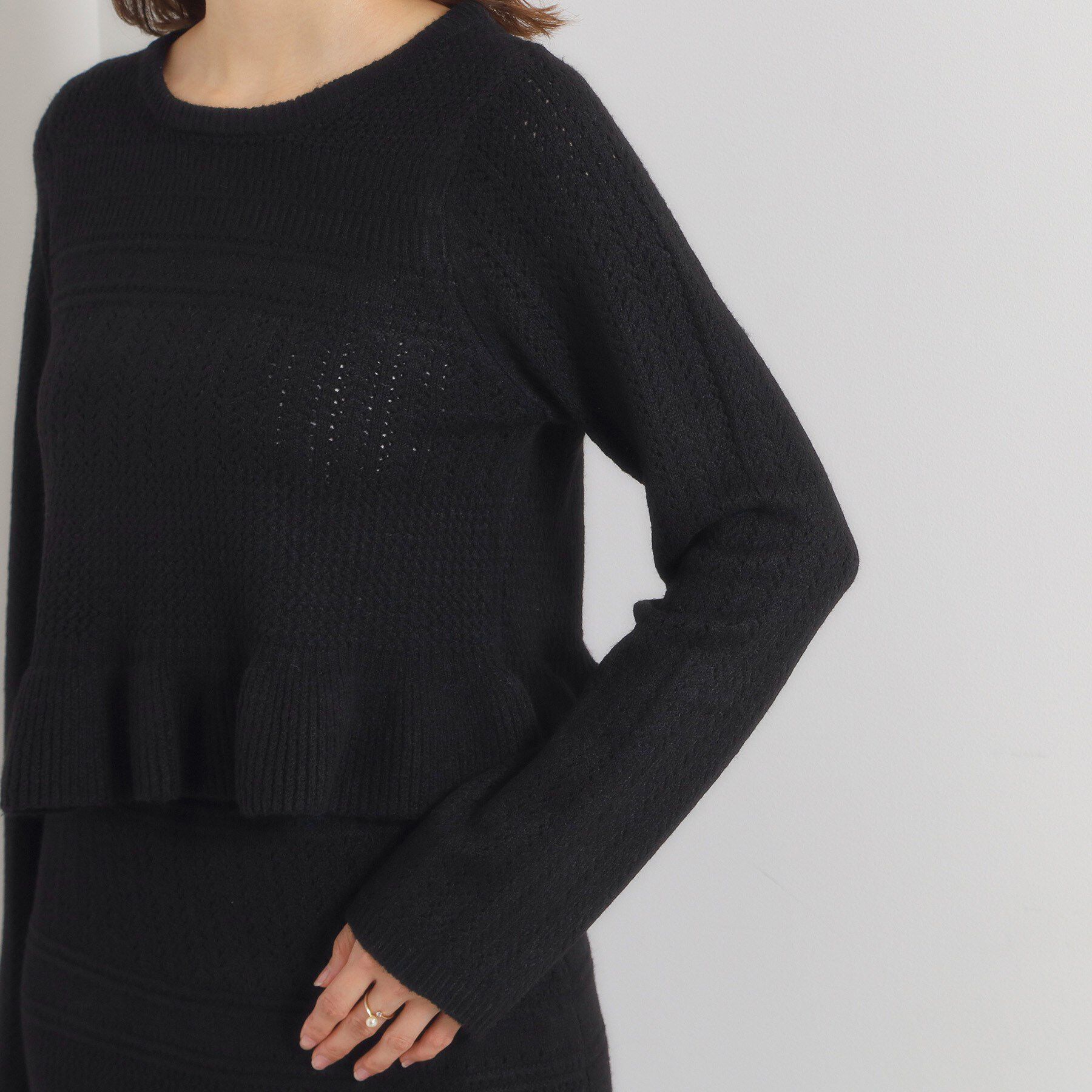 ITS&rsquo;DEMO「【手洗い可／セットアップ可】柄編みニットプルオーバー」|ニット・セーター|