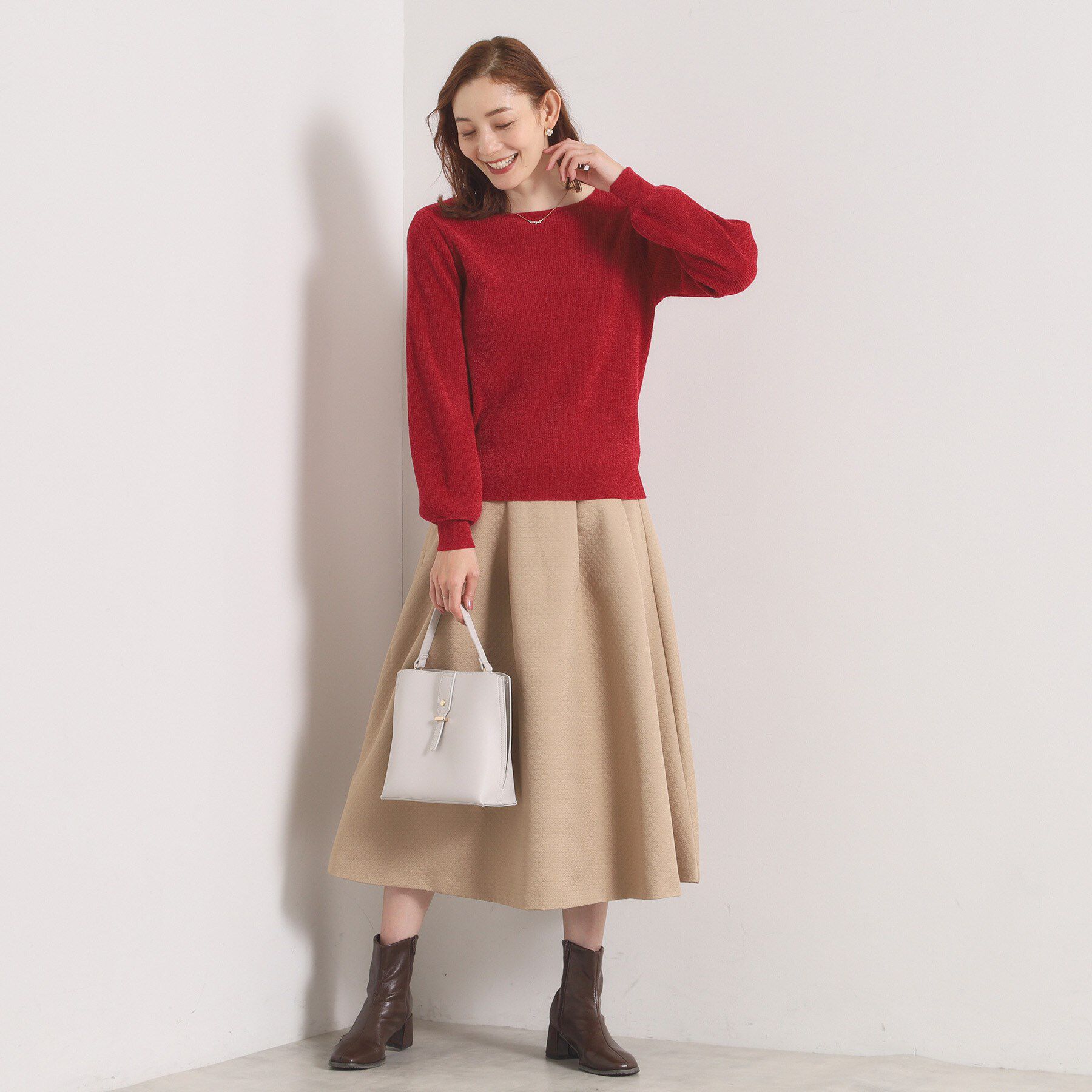 ITS&rsquo;DEMO「【毛玉防止／洗濯機OK】ボートネックモールニット」|ニット・セーター|