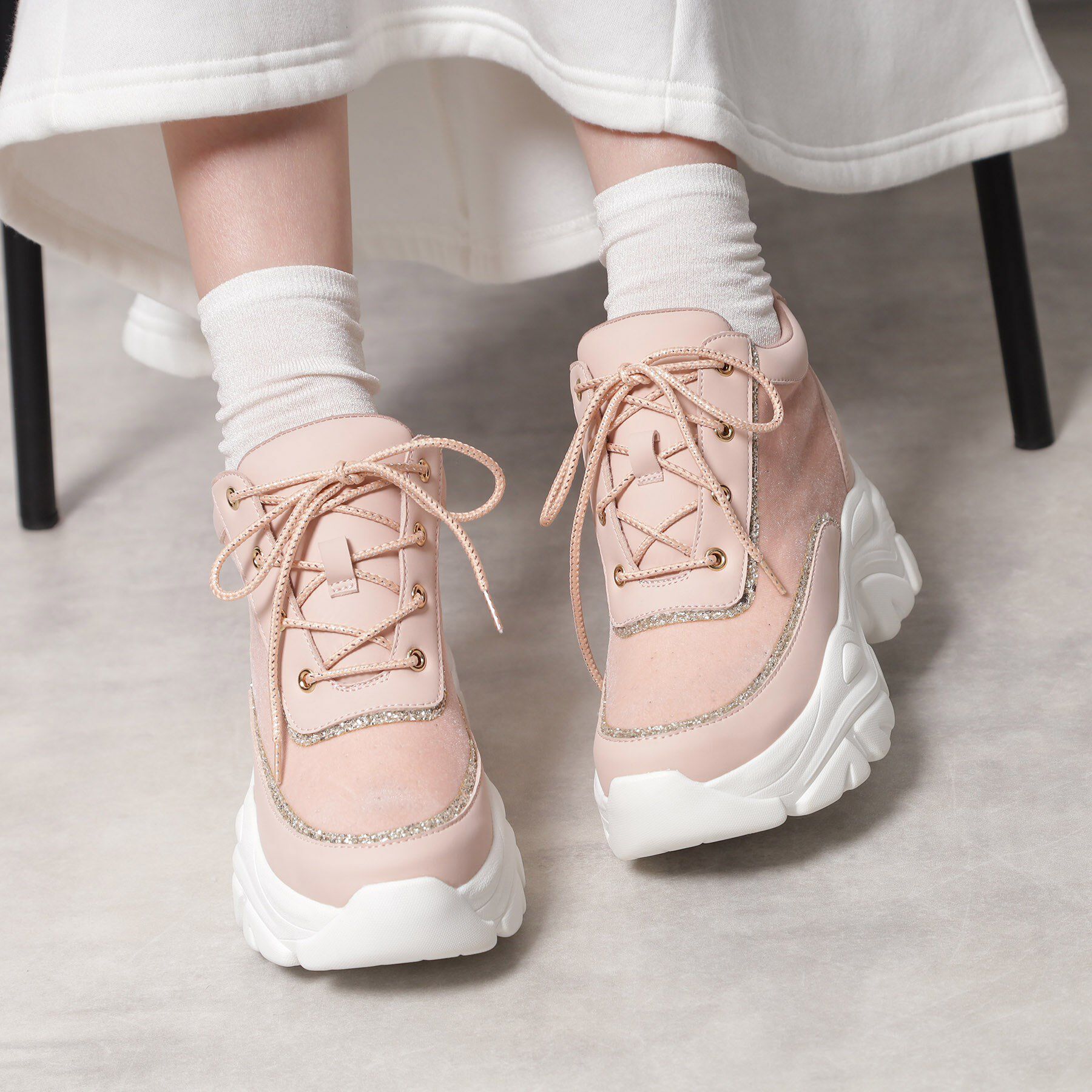 ESPERANZA「ベルベットラメスニーカー」|スニーカー|