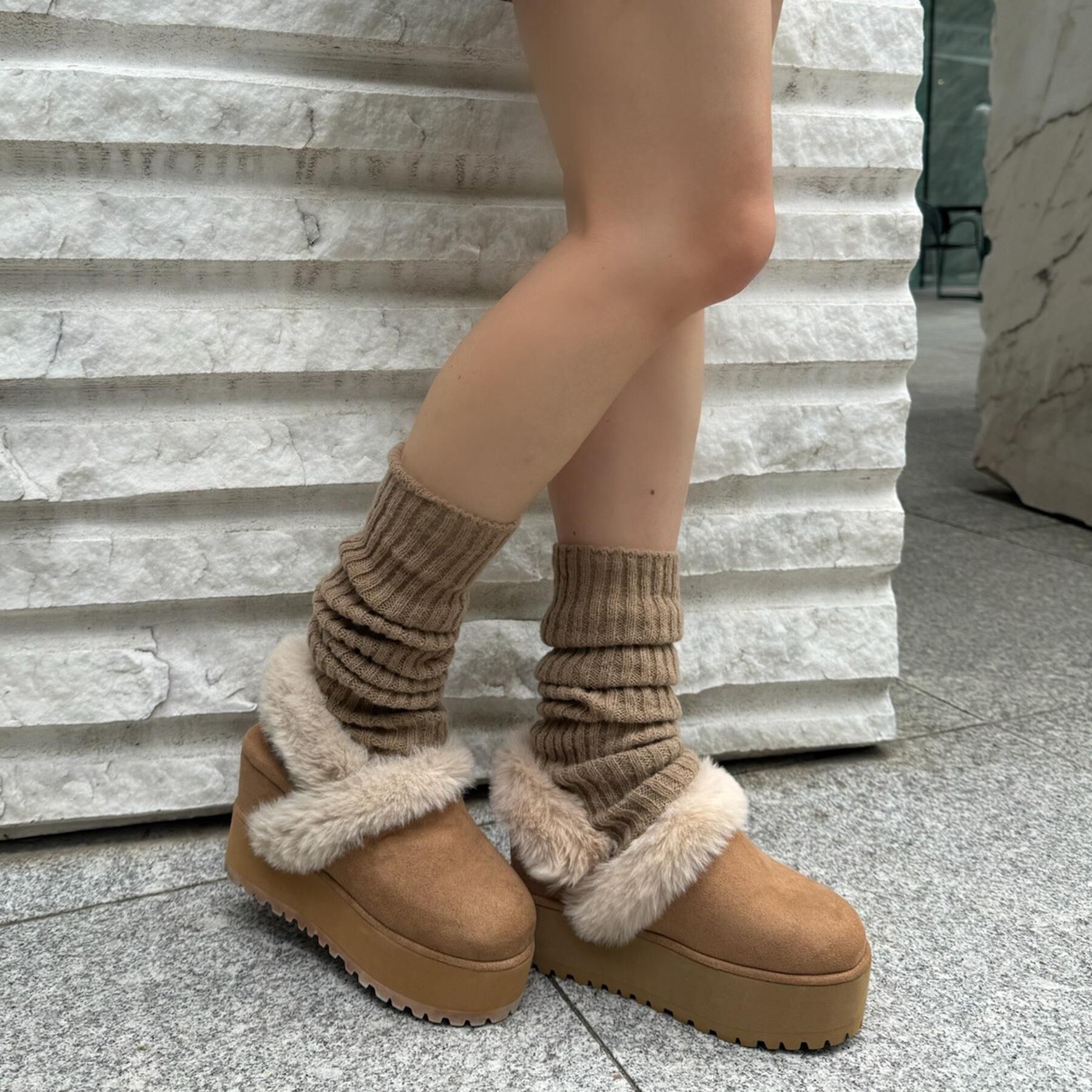 ESPERANZA「厚底2WAYフェイクムートンサボ」|ショートブーツ|