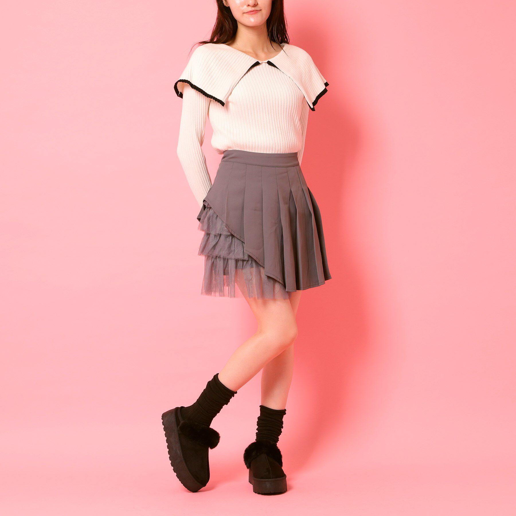 csT&P「厚底サボフェイクムートン」|サンダル|