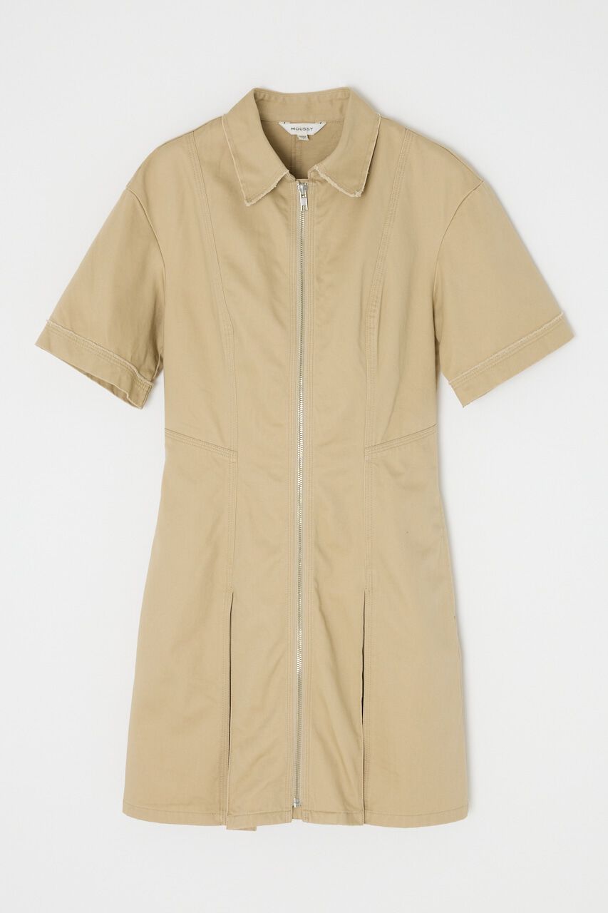 MOUSSY「STITCH WORK FIT ミニドレス」|ワンピース|L/BEG1