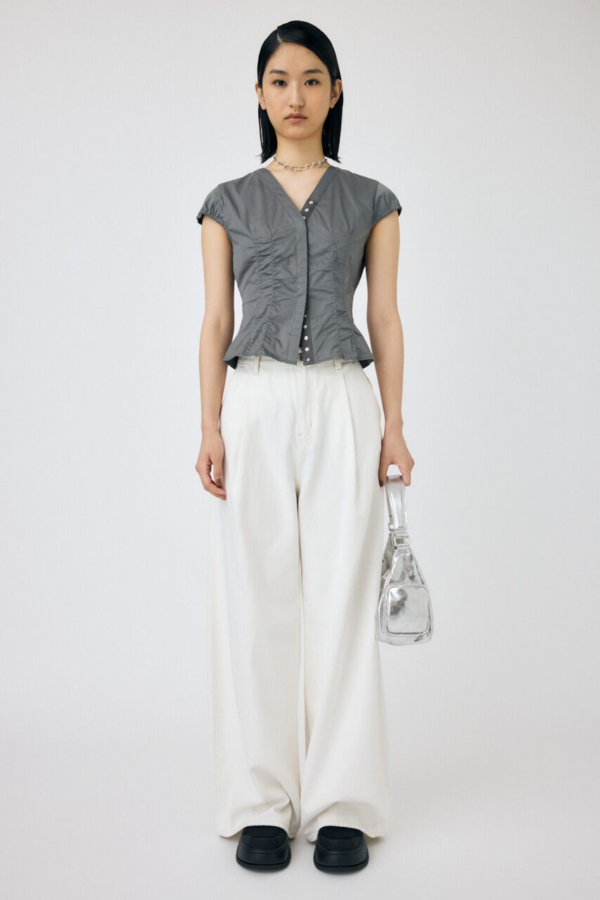 MOUSSY「CAPSLEEVE BUTTON シャツ」|シャツ・ブラウス|