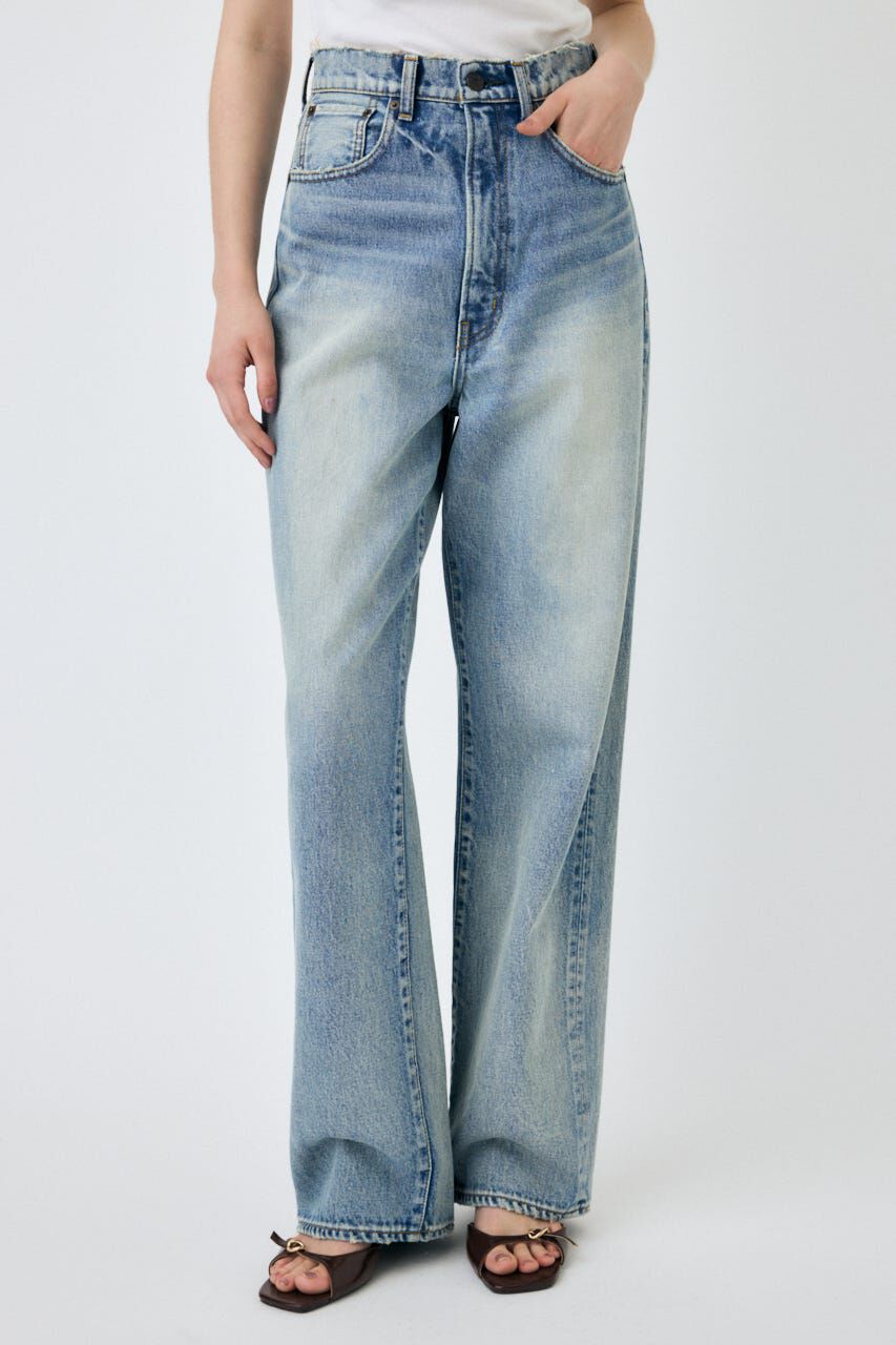 MOUSSY「HW DAMAGE LOOSE STRAIGHT」|デニム|