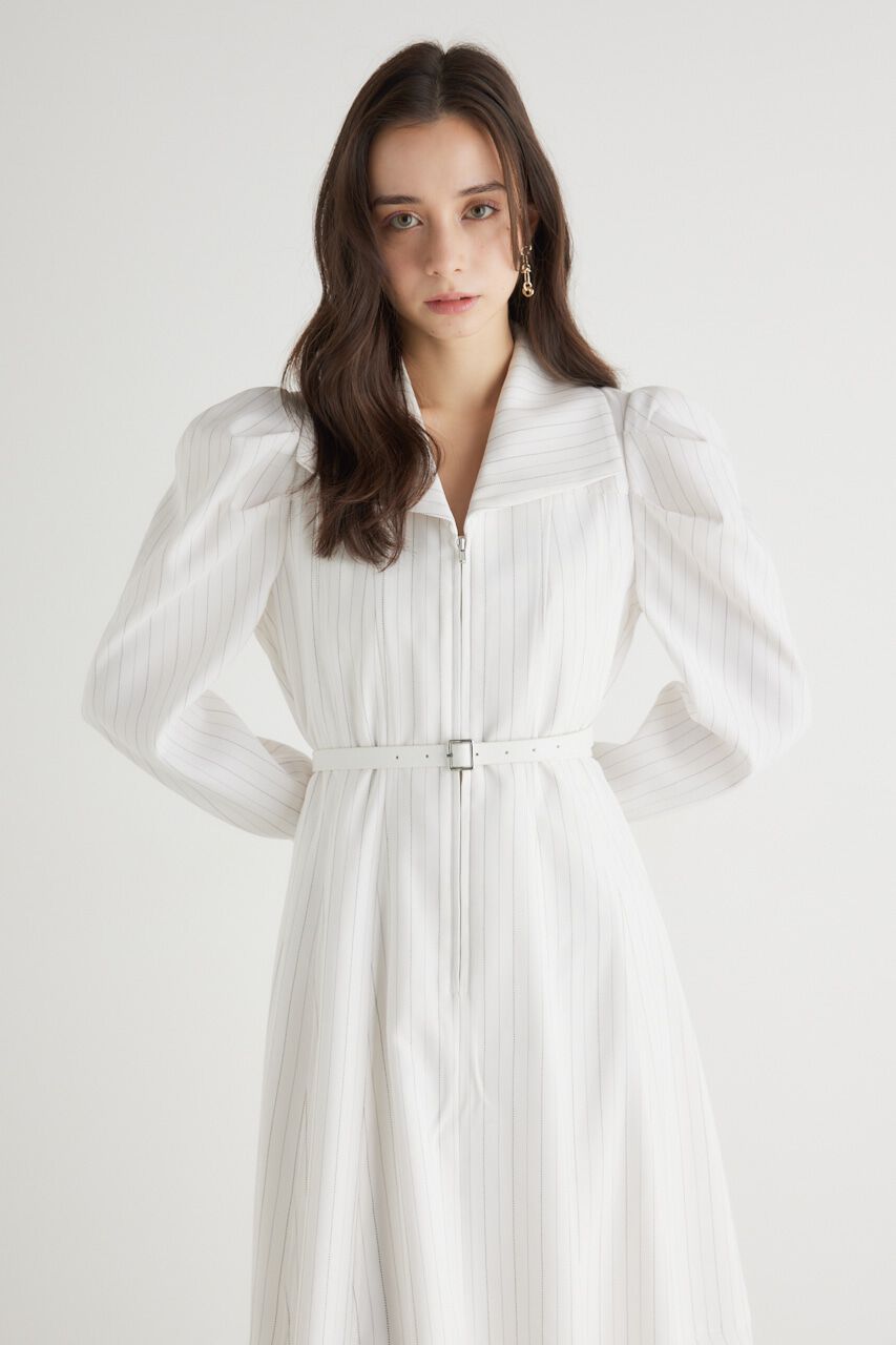 rienda「オーバーカラーZIPフレアOP」|ワンピース|